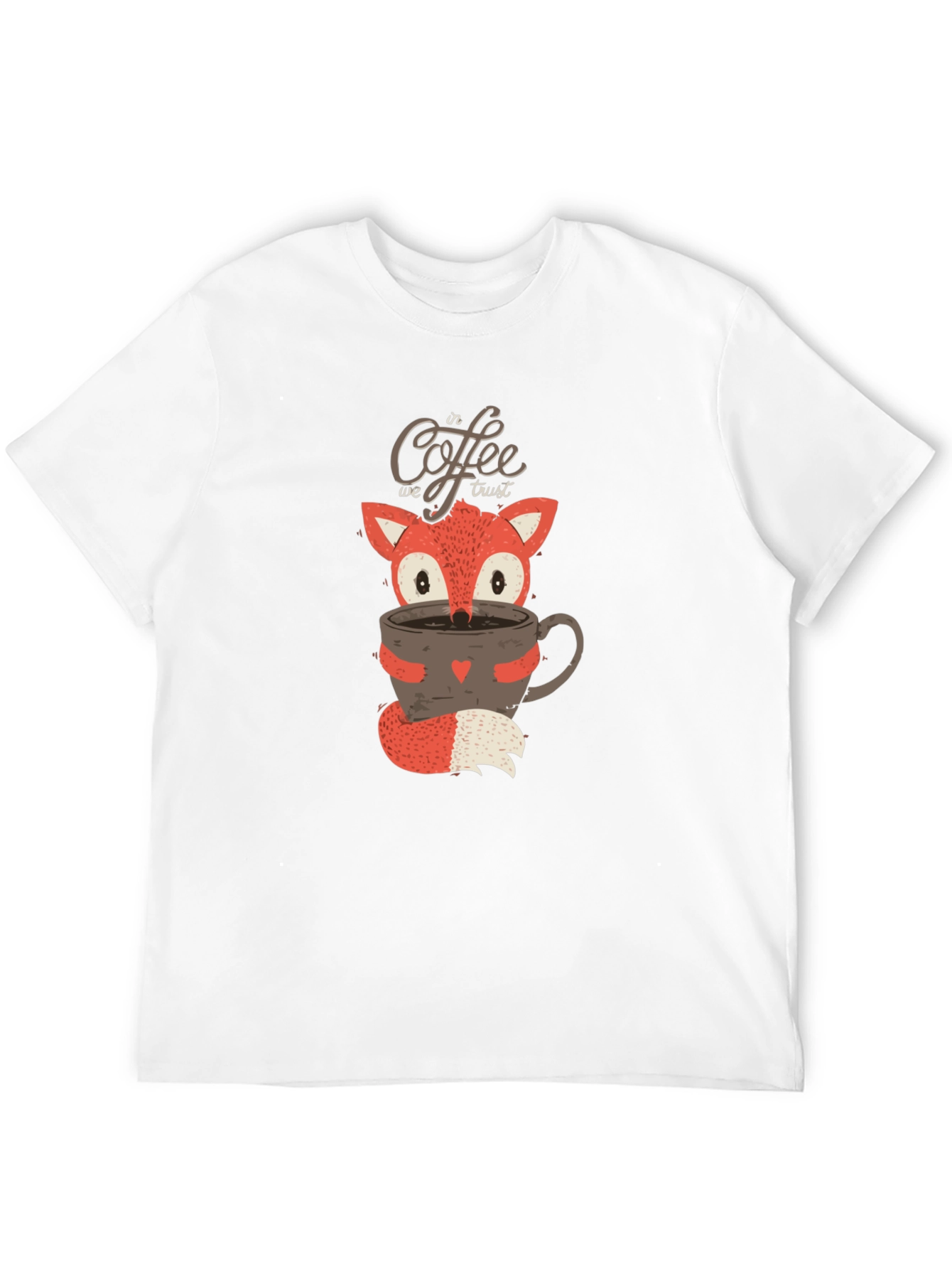 Fox Coffee Lover T-Shirt - In Coffee We Trust