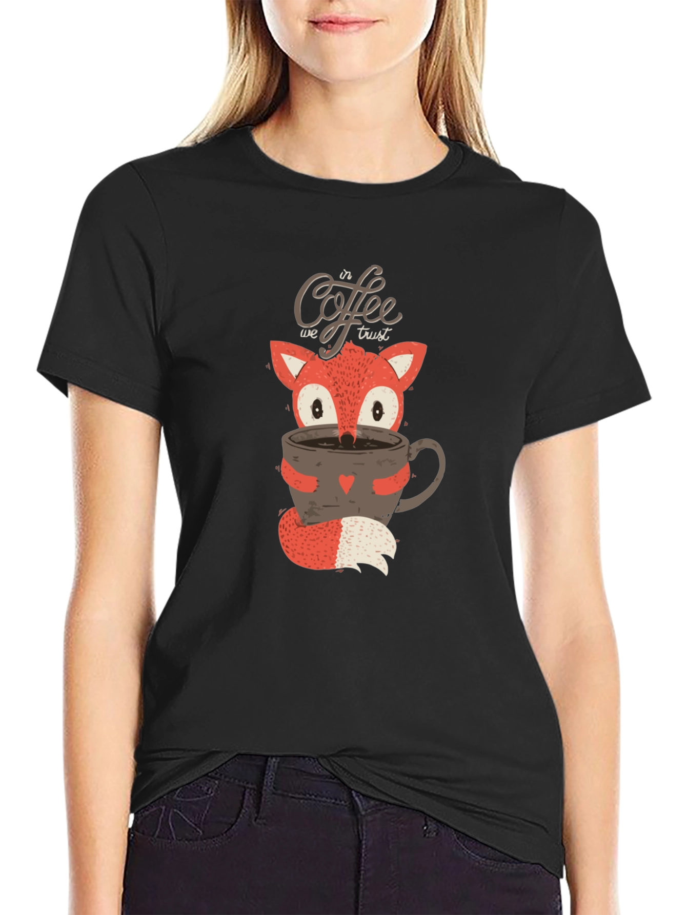 Fox Coffee Lover T-Shirt - In Coffee We Trust
