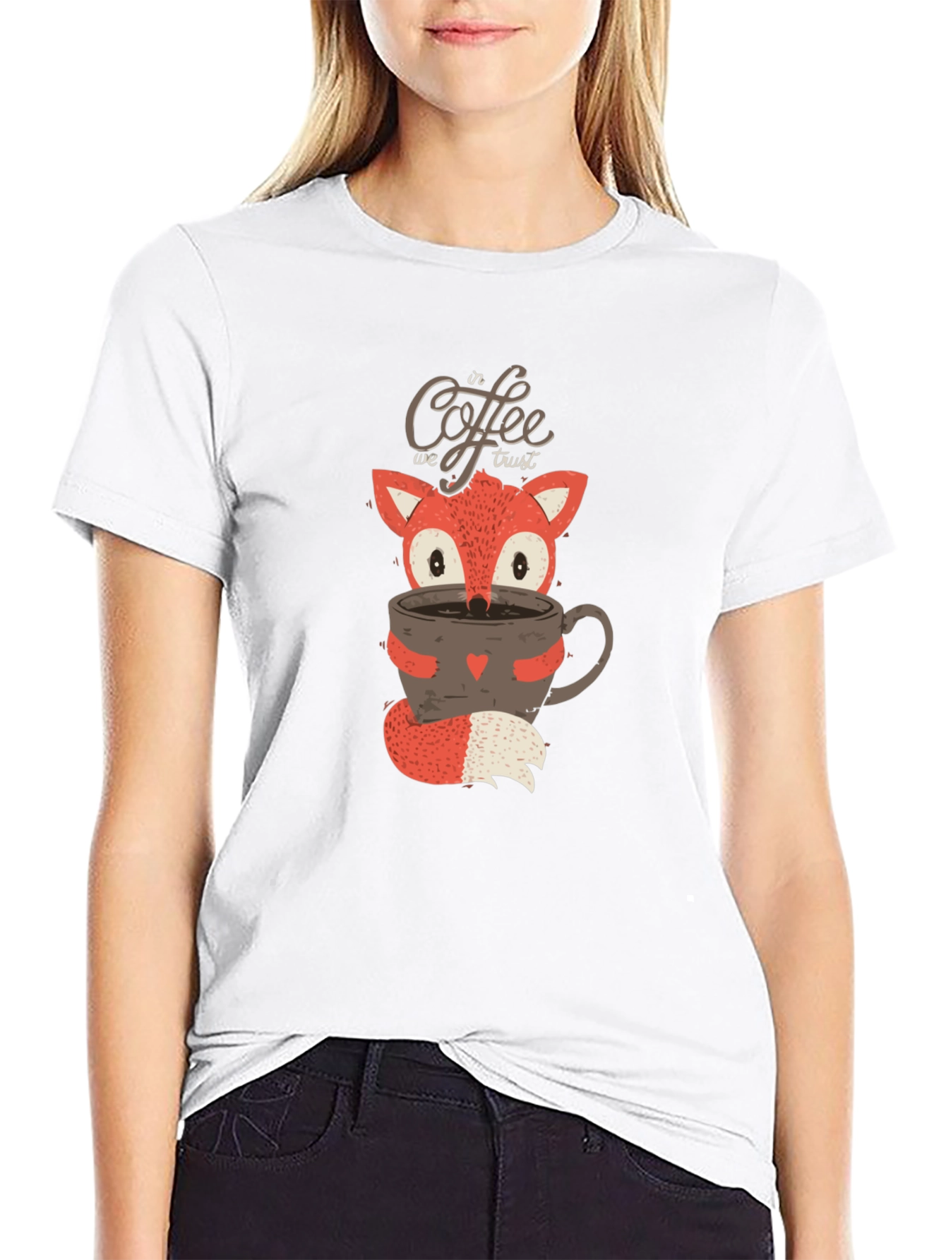 Fox Coffee Lover T-Shirt - In Coffee We Trust