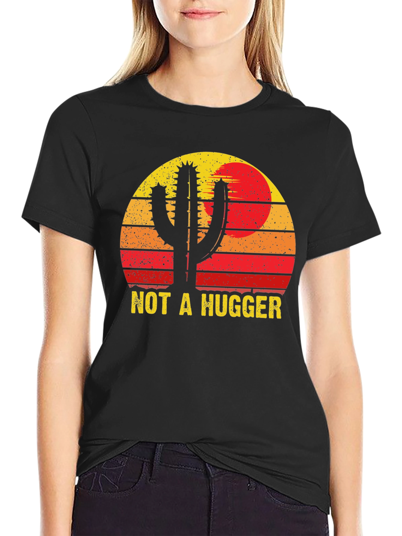 Not A Hugger Cactus Graphic Tee