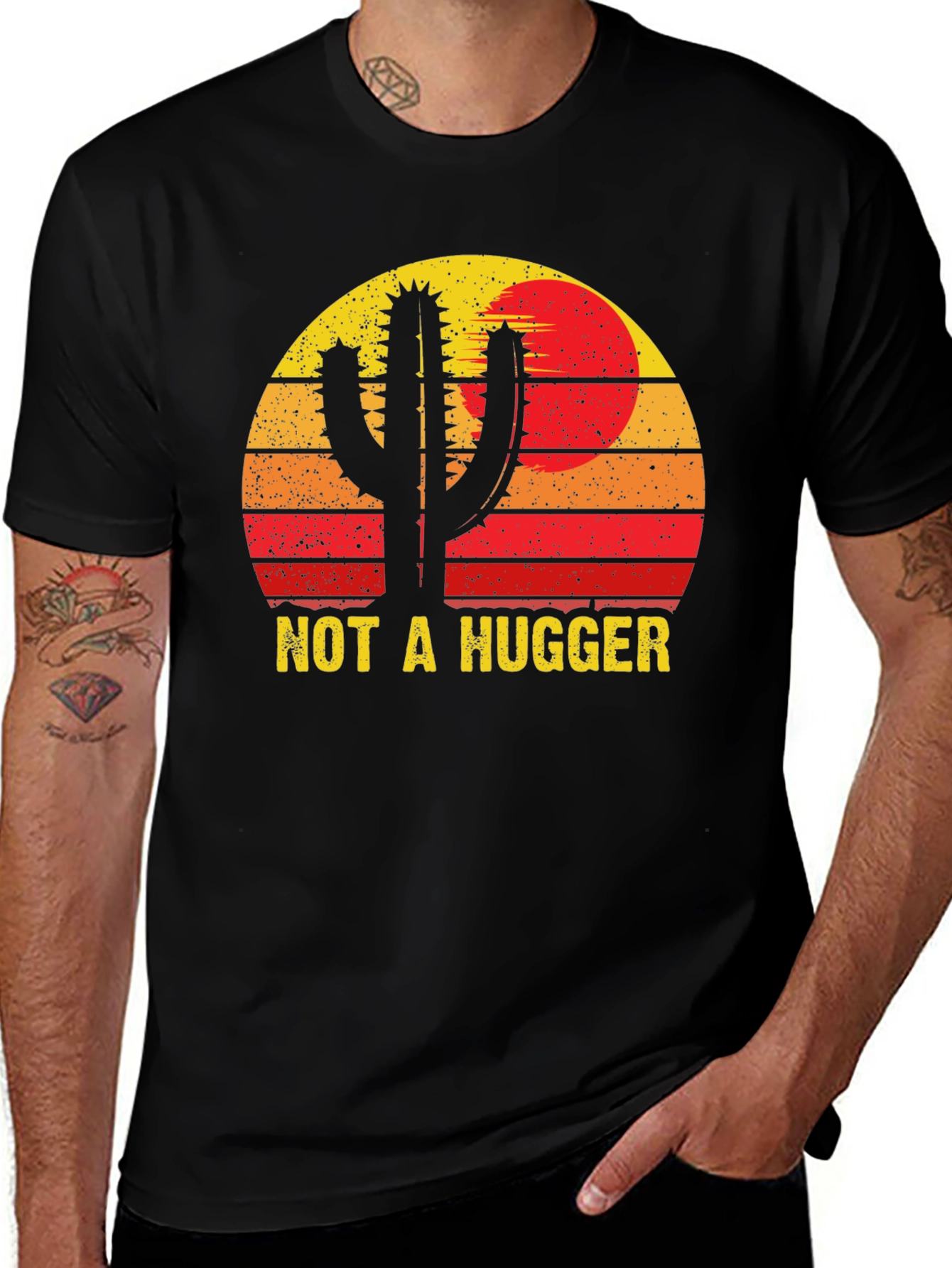 Not A Hugger Cactus Graphic Tee