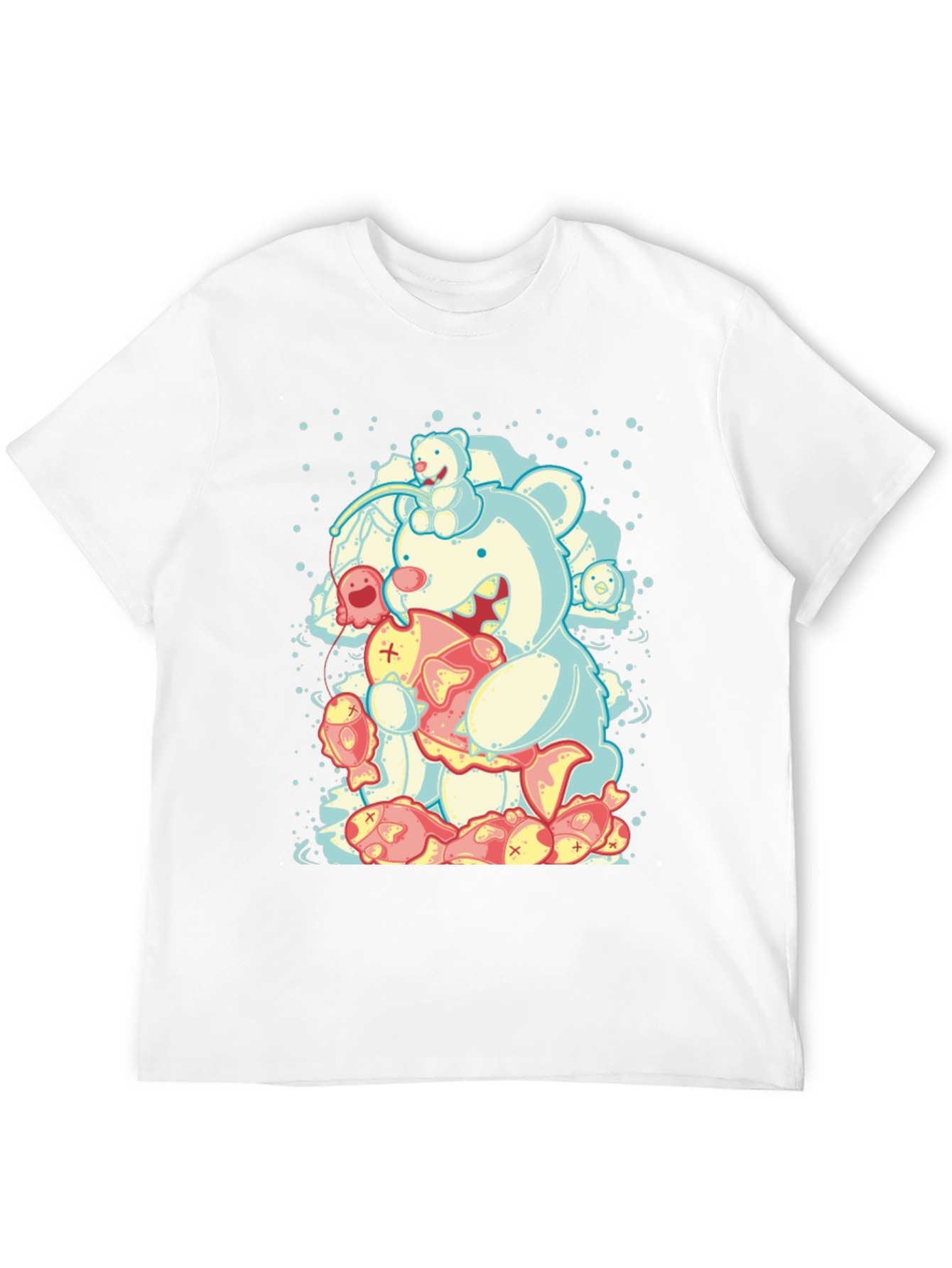 Bear Fish Graphic Black Tee