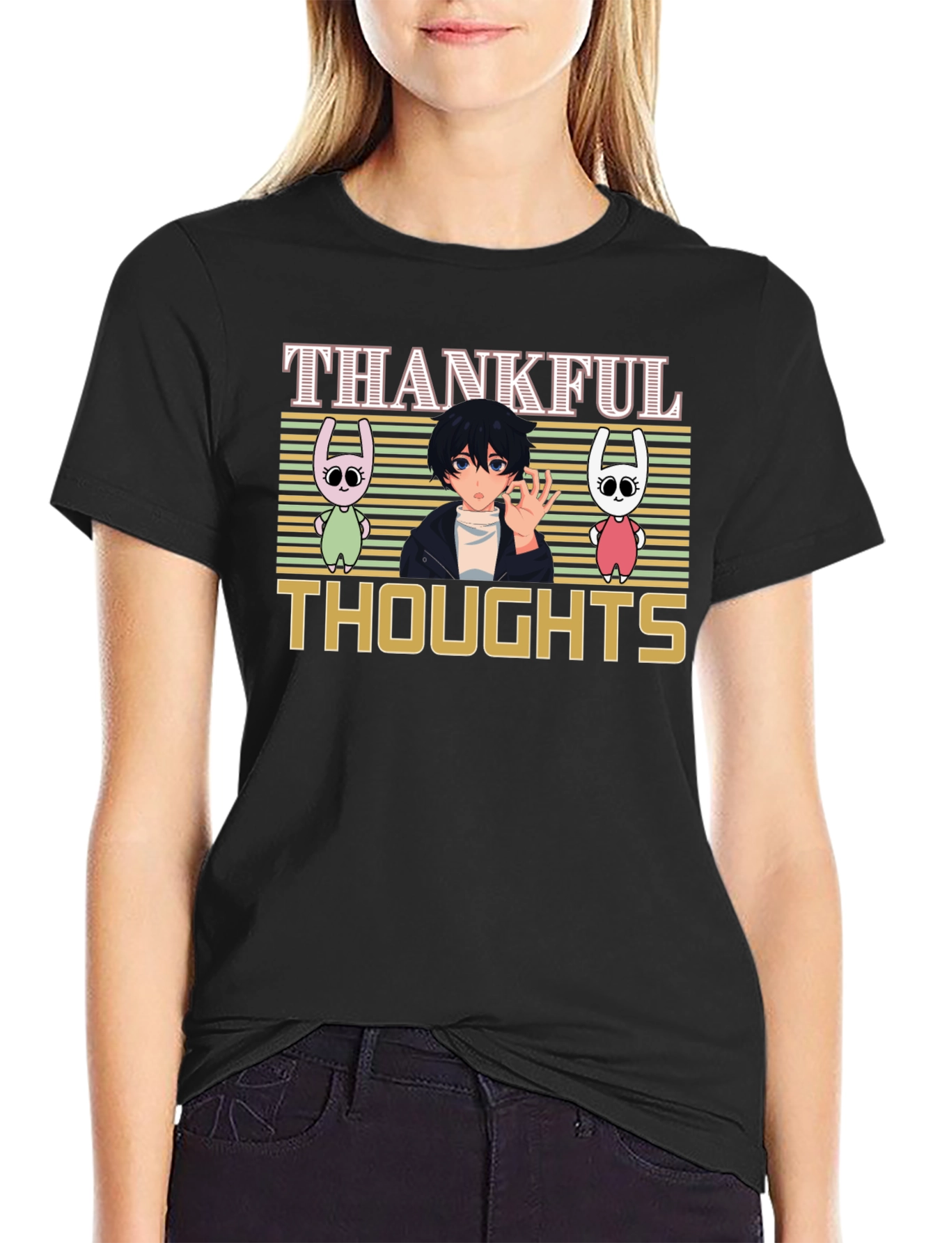 Thankful Thoughts Anime Graphic T-Shirt