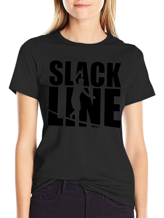 Slackline Graphic Tee - Black Cotton T-Shirt