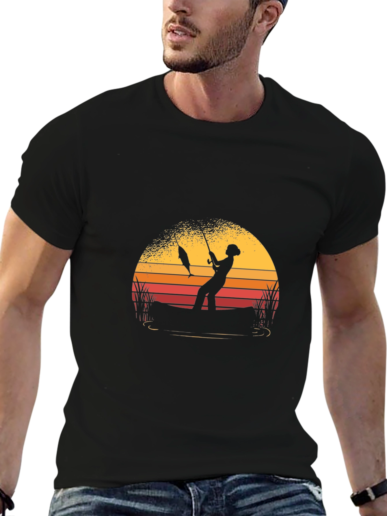 Fishing Silhouette Graphic Tee