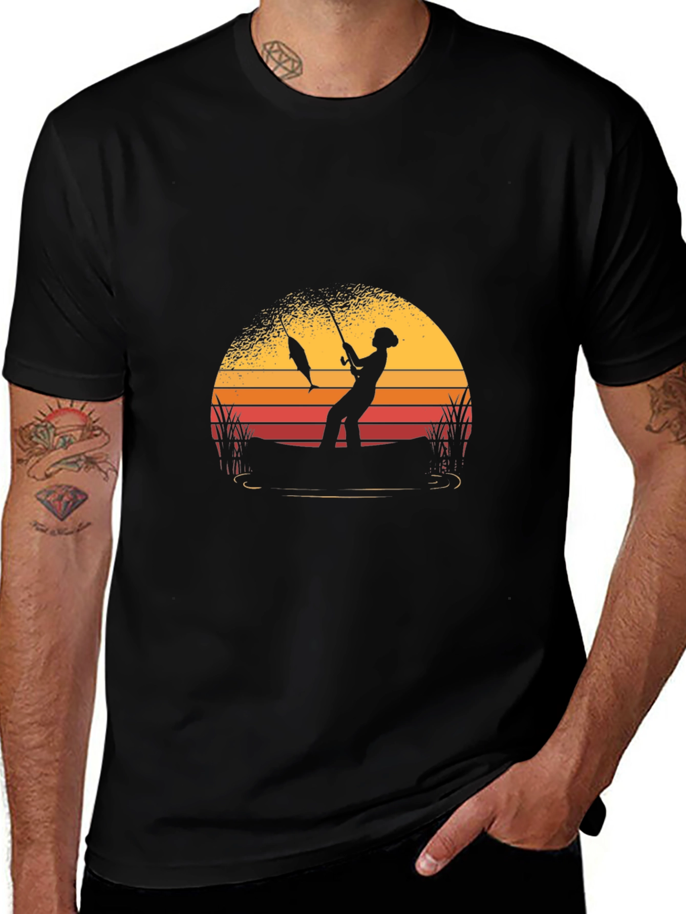 Fishing Silhouette Graphic Tee