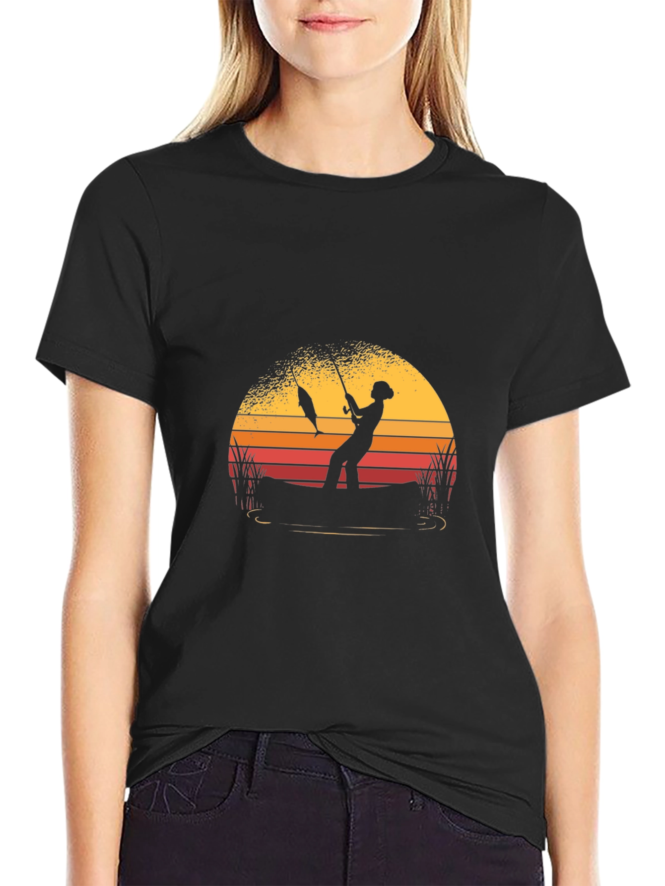 Fishing Silhouette Graphic Tee