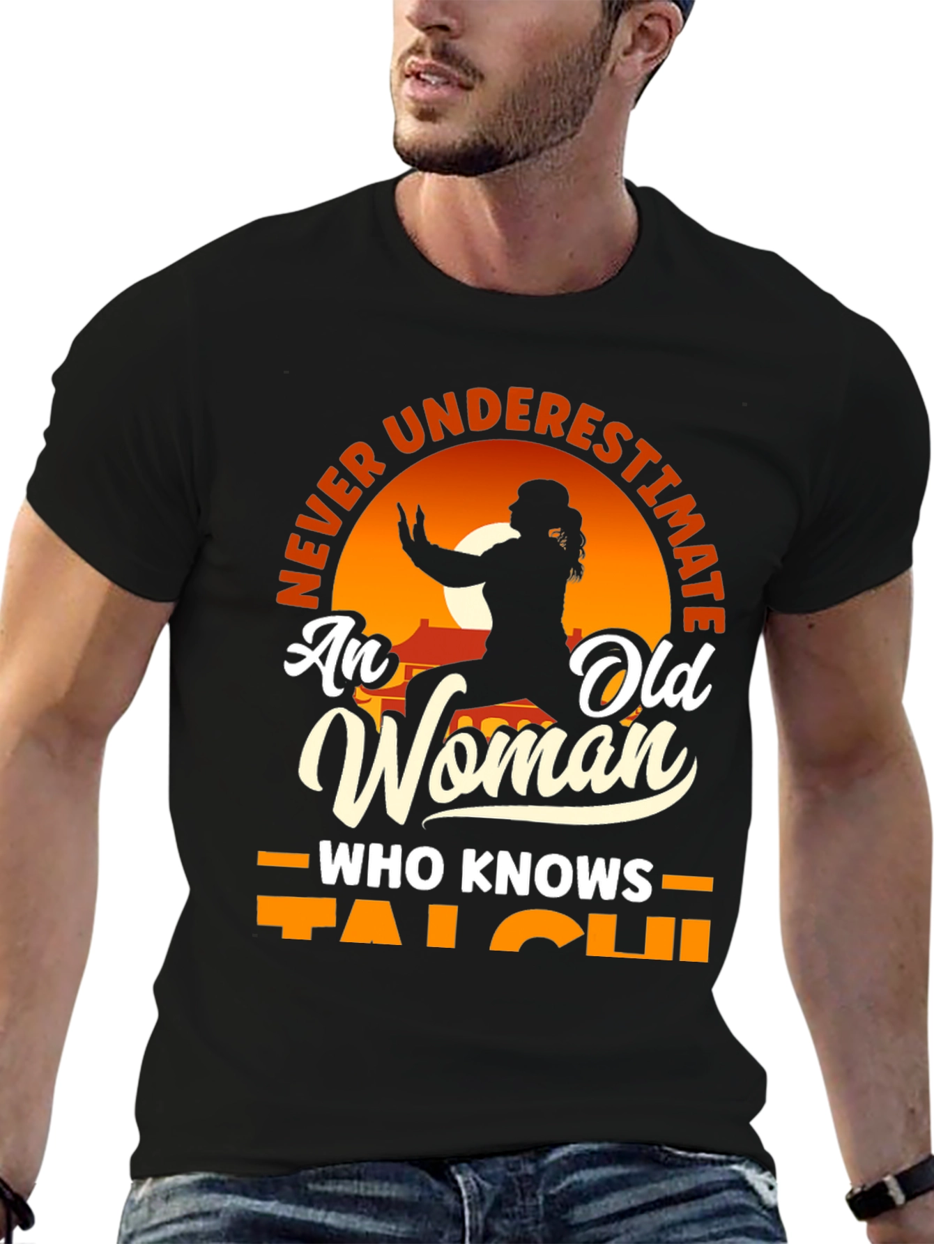 Never Underestimate Old Woman Tai Chi T-Shirt