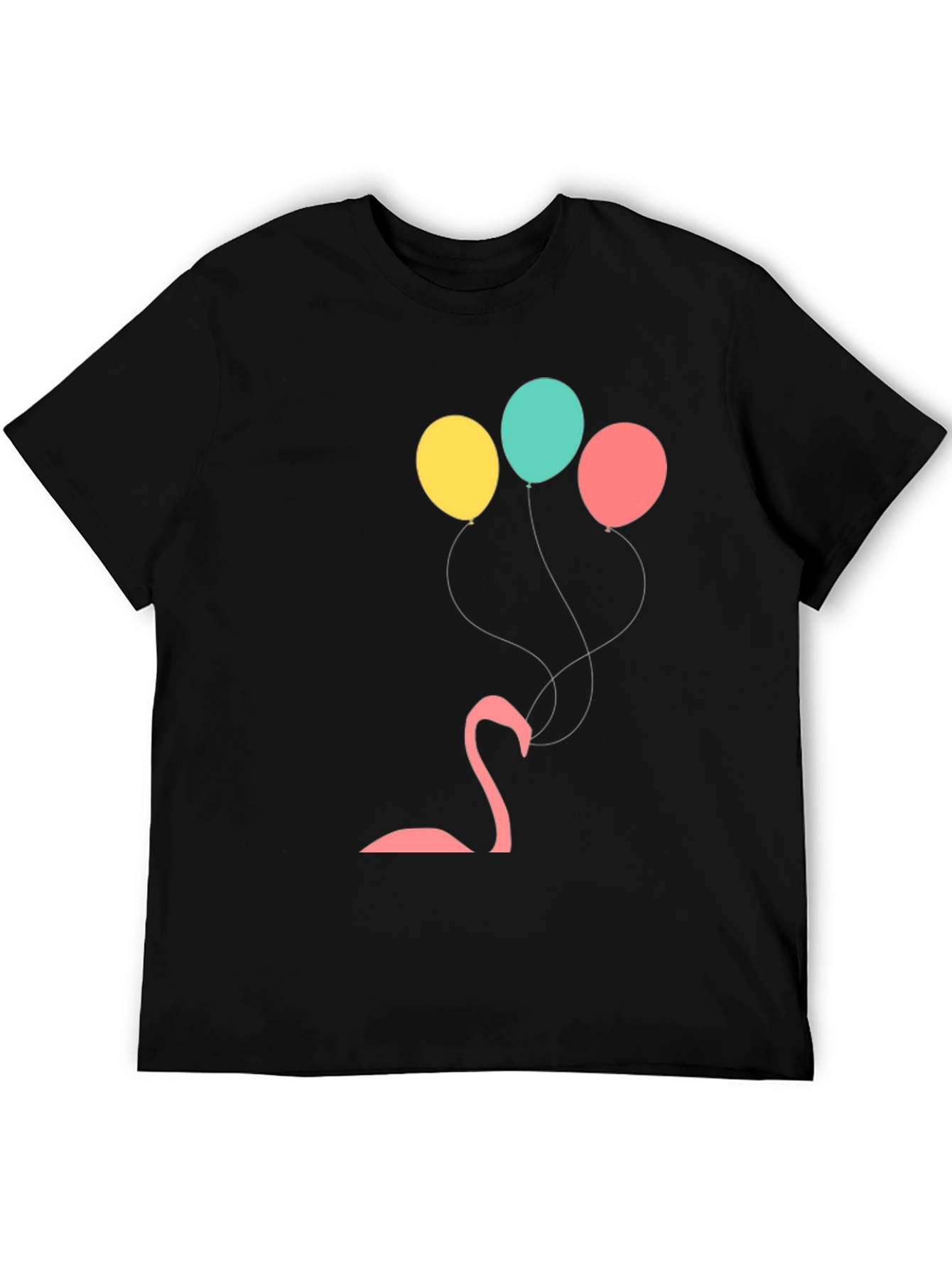 Black Flamingo Balloon Graphic Tee