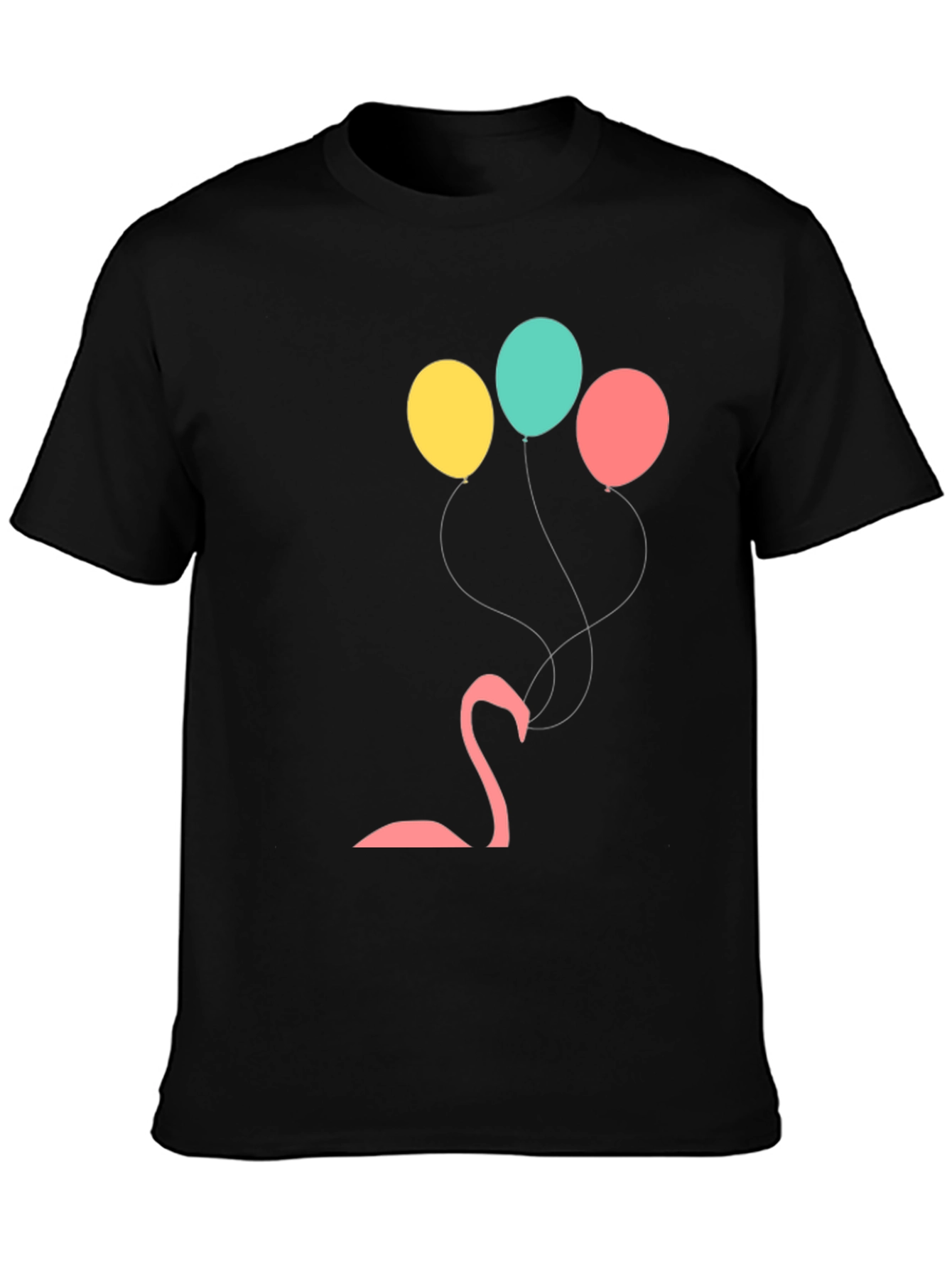Black Flamingo Balloon Graphic Tee