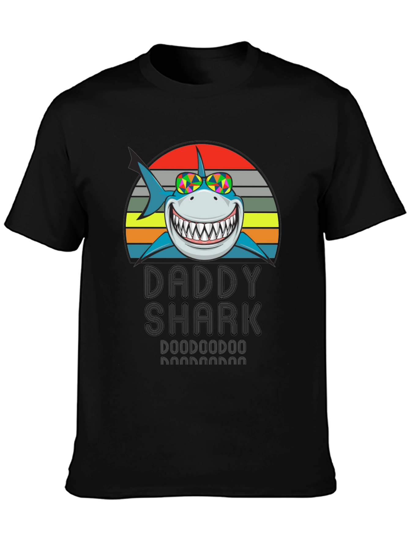 Daddy Shark Graphic Tee - Mens Black T-Shirt
