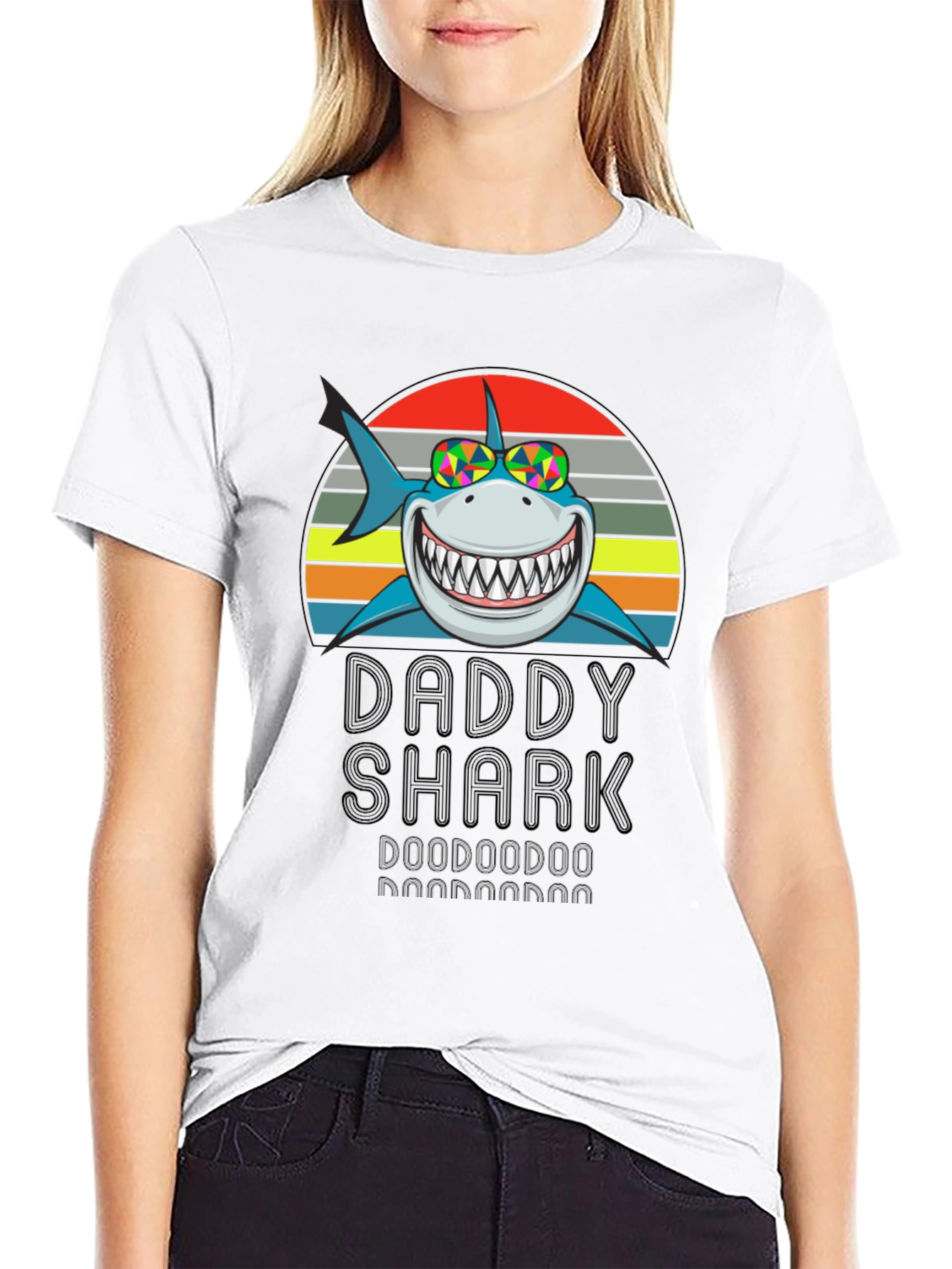 Daddy Shark Graphic Tee - Mens Black T-Shirt