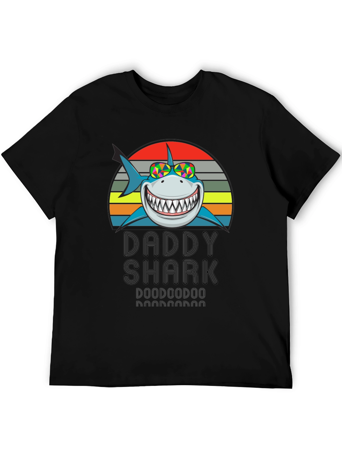 Daddy Shark Graphic Tee - Mens Black T-Shirt