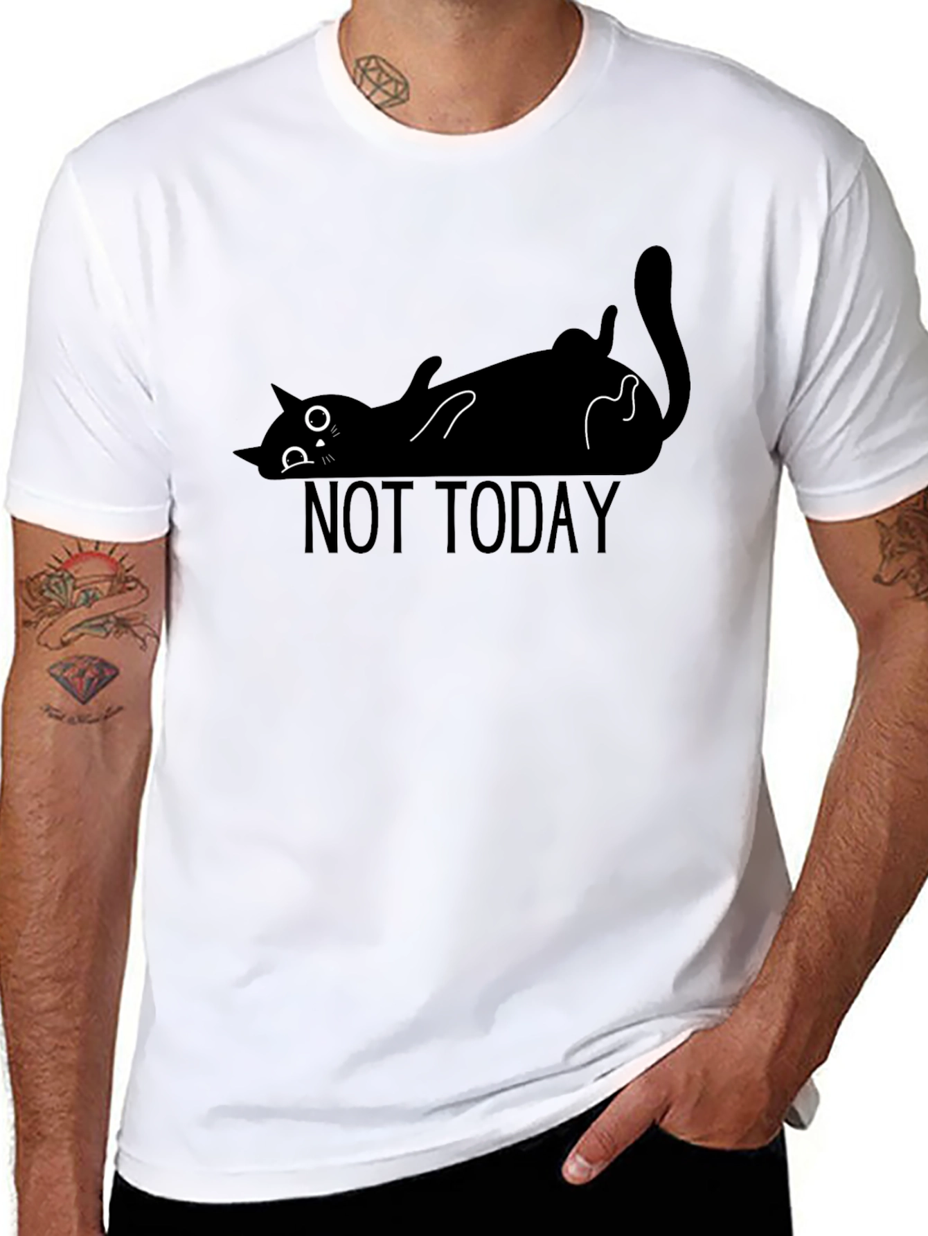 Not Today Cat T-Shirt - Lazy Funny Graphic Tee
