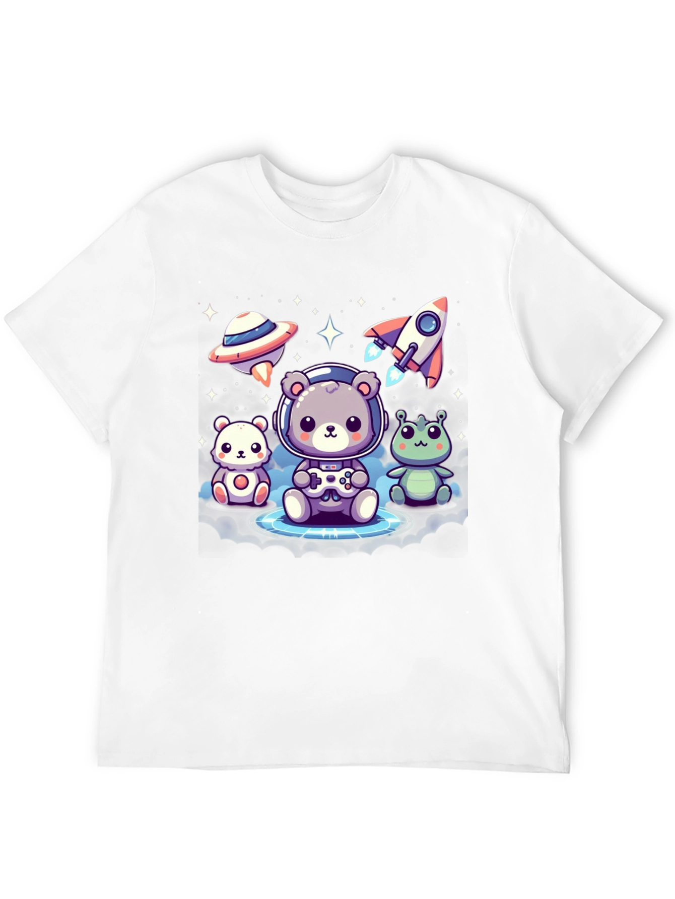 Cute Space Explorer T-Shirt - Black