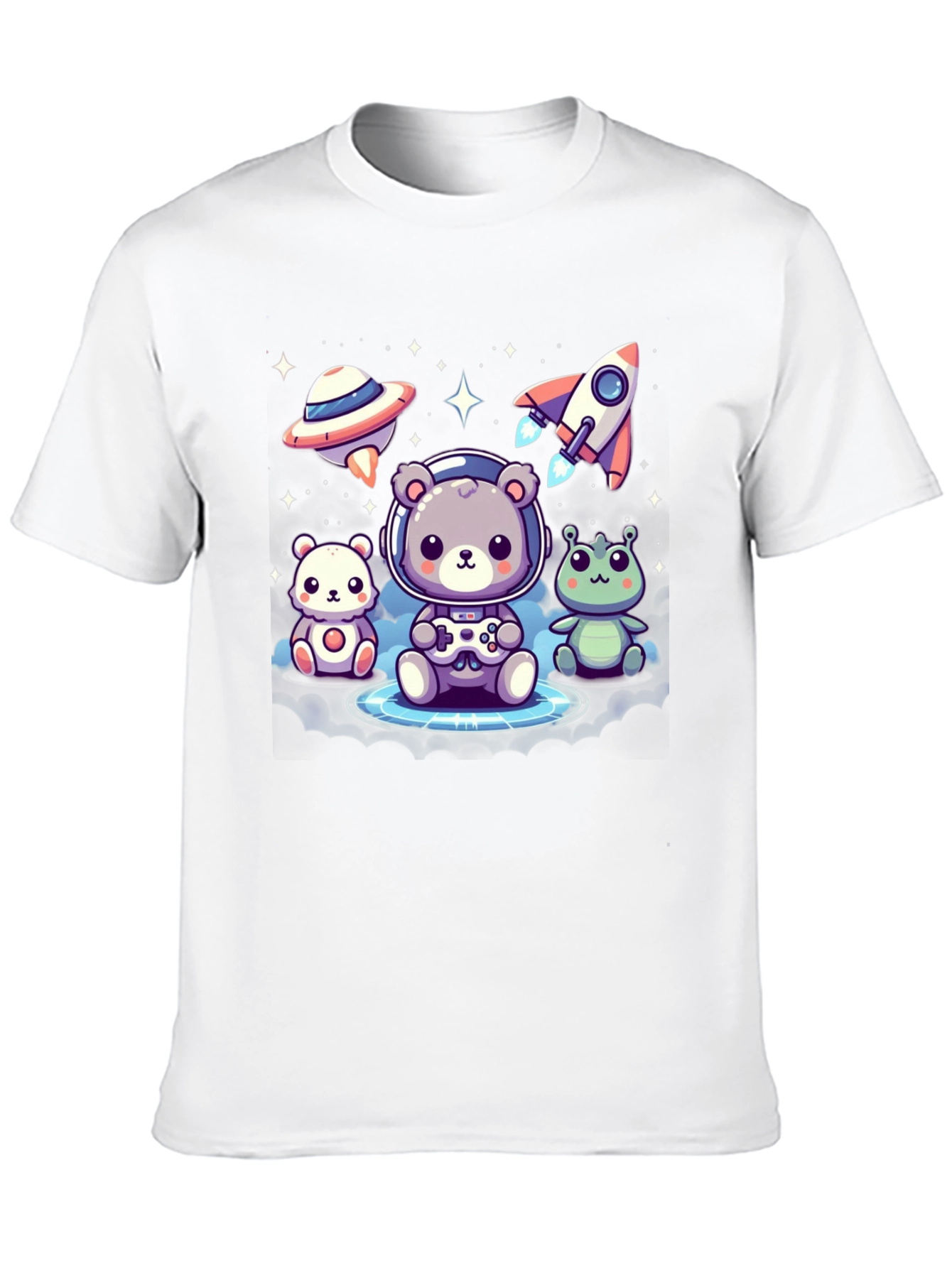 Cute Space Explorer T-Shirt - Black