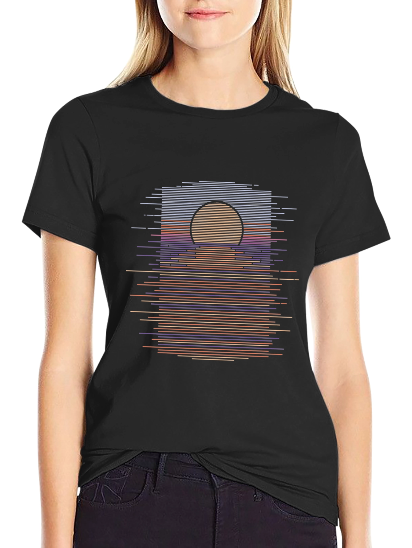 Retro Sunset Graphic Tee - Modern Horizon T-Shirt