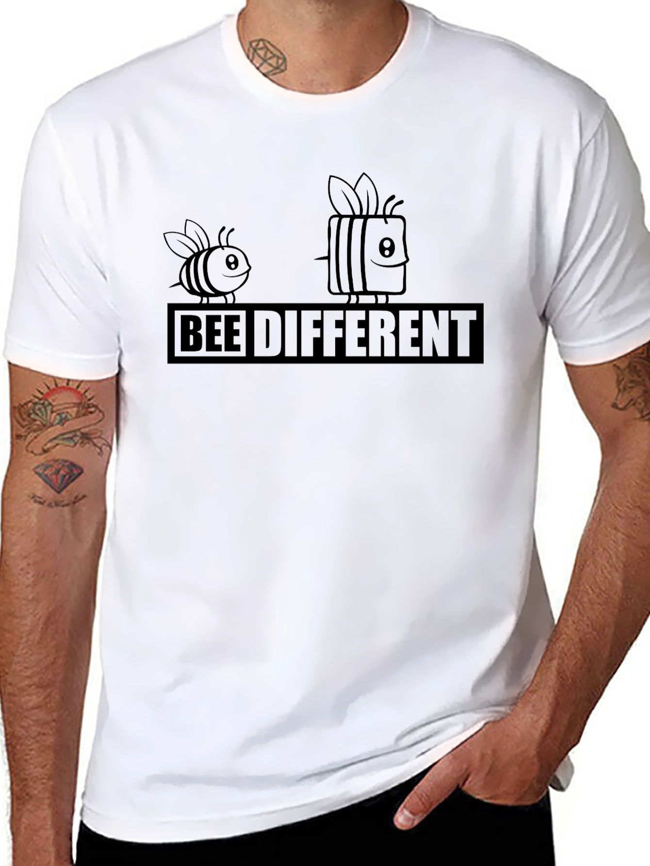 Bee Different Graphic Tee - Black
