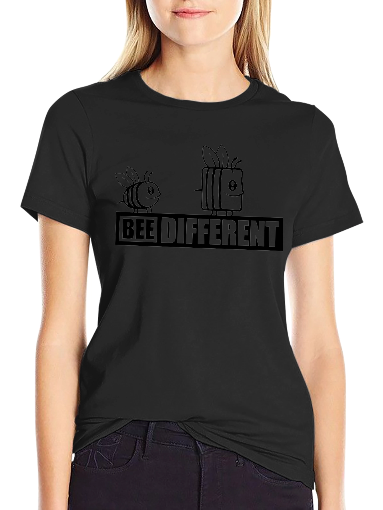 Bee Different Graphic Tee - Black