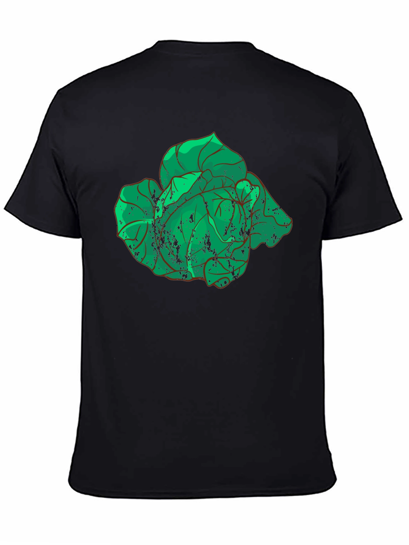 Botanical Graphic Tee - Distressed Green Leaves