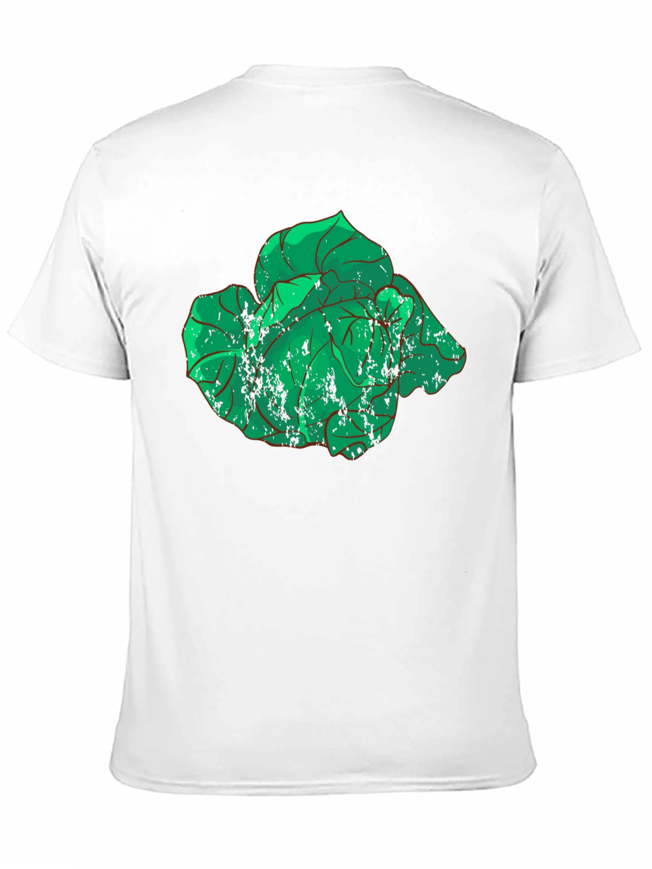Botanical Graphic Tee - Distressed Green Leaves