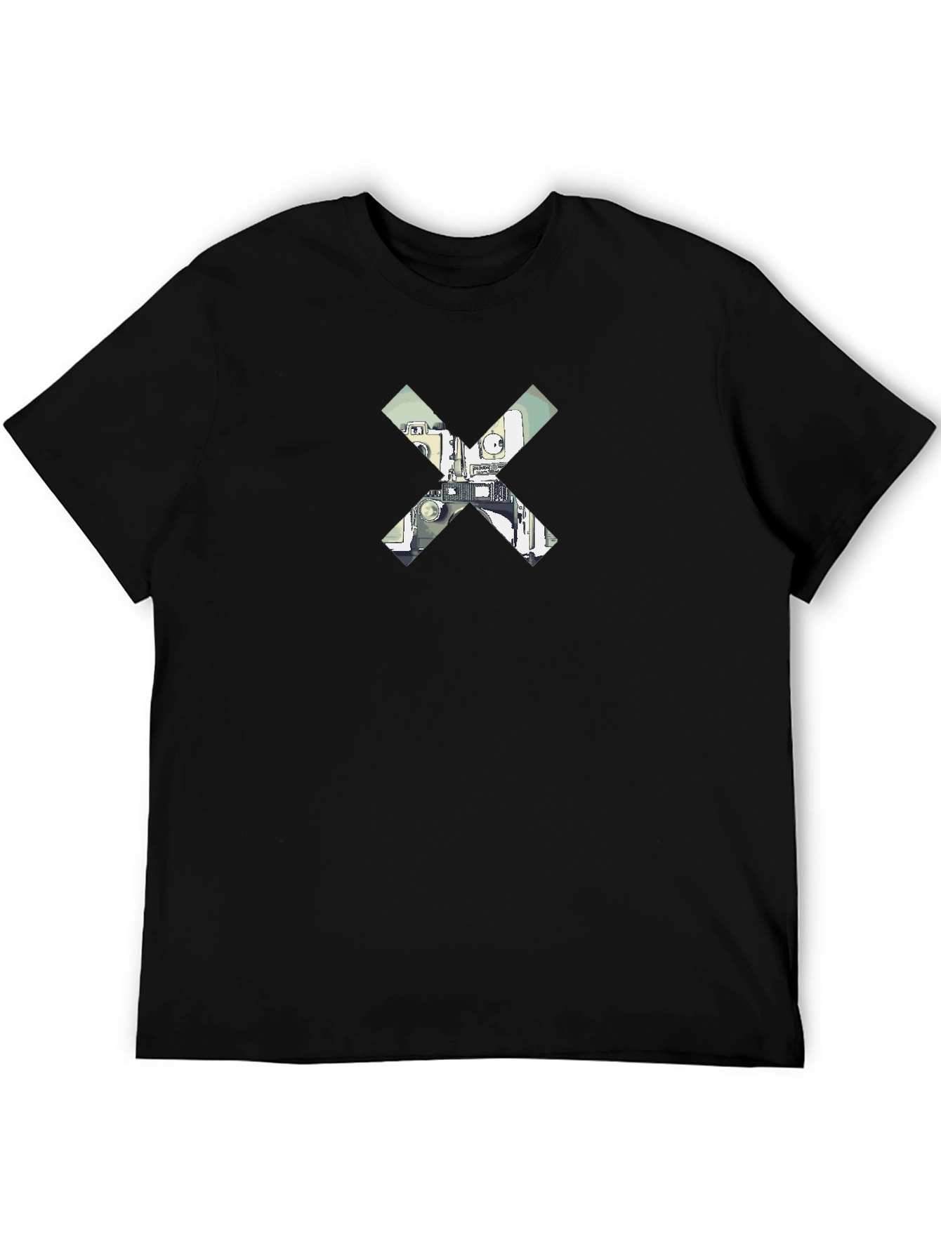 Abstract X Graphic Black T-Shirt