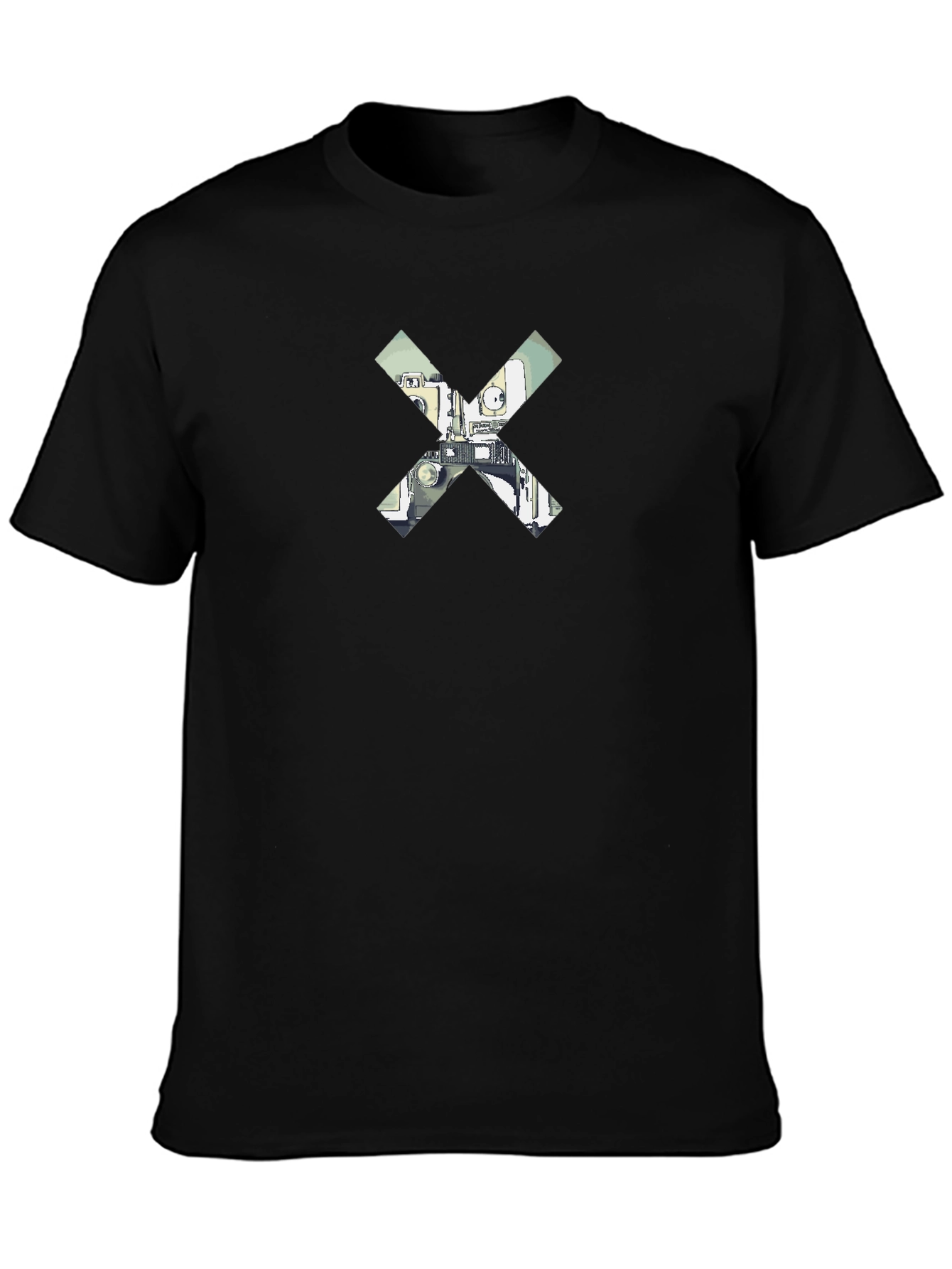 Abstract X Graphic Black T-Shirt