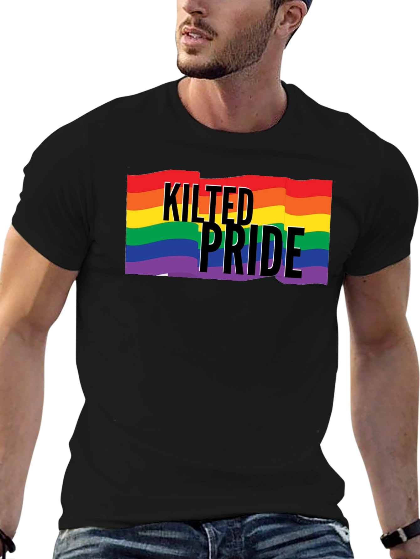Kilted Pride LGBT Rainbow Graphic Tee