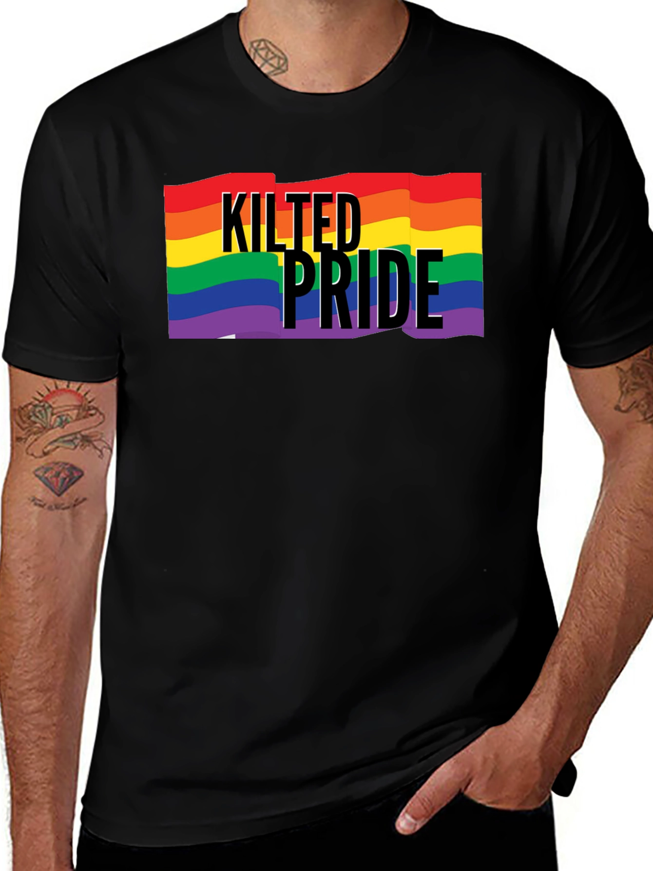 Kilted Pride LGBT Rainbow Graphic Tee