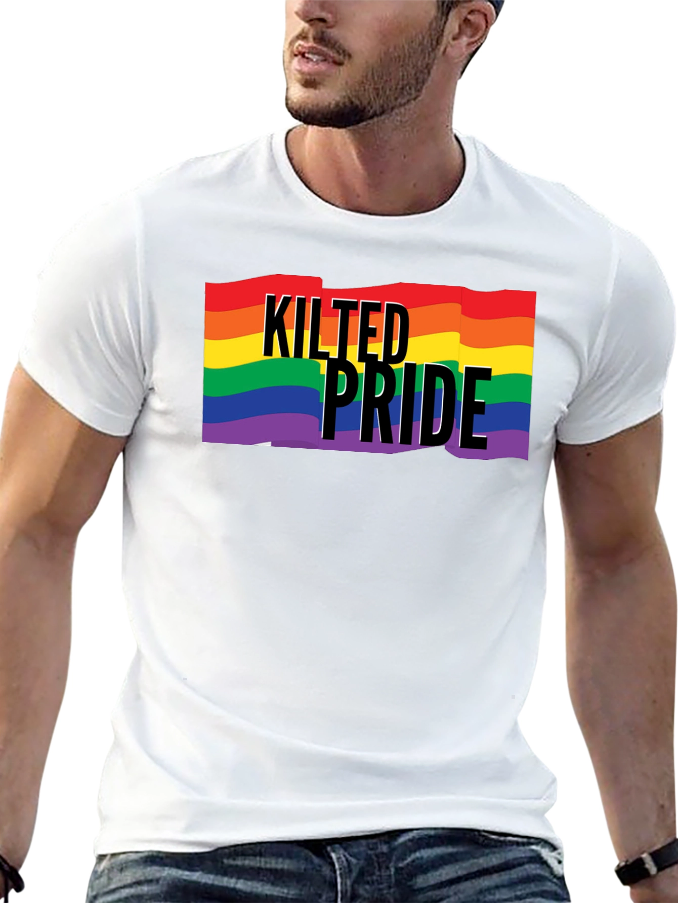 Kilted Pride LGBT Rainbow Graphic Tee