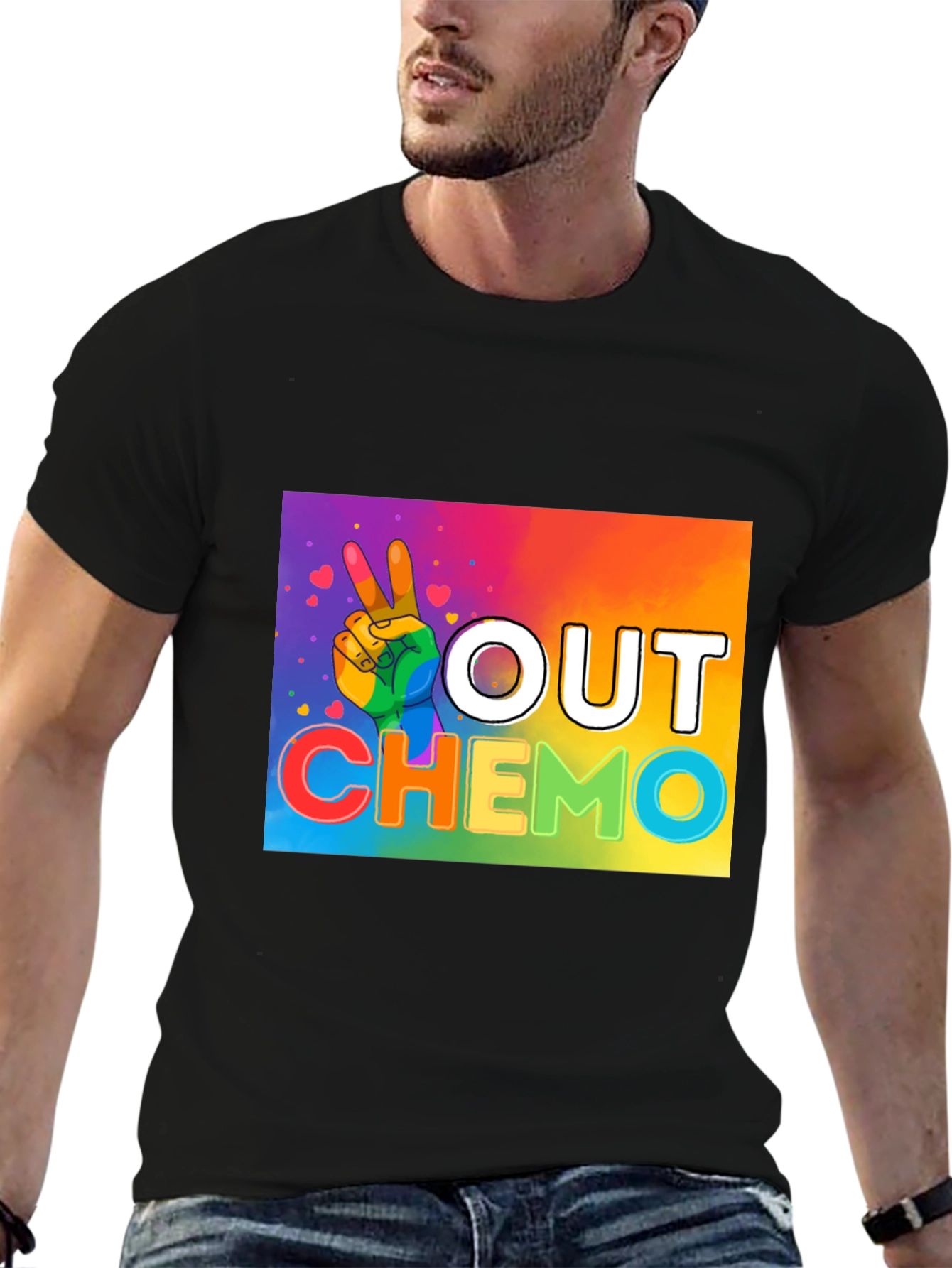 Out Chemo Rainbow Graphic T-Shirt