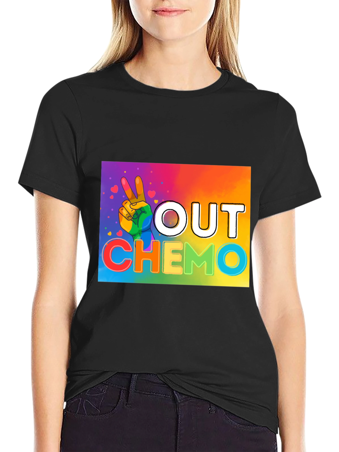 Out Chemo Rainbow Graphic T-Shirt
