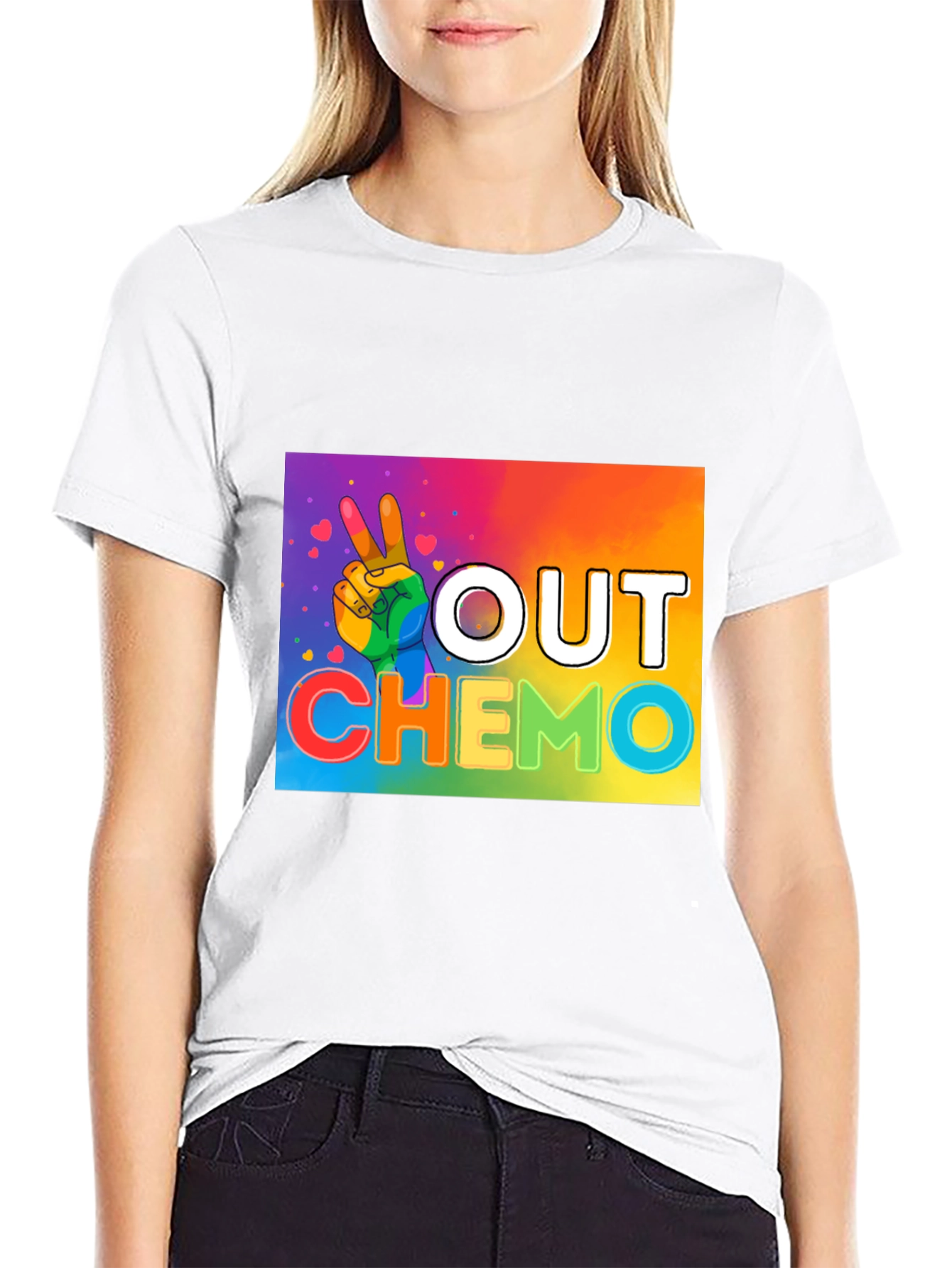 Out Chemo Rainbow Graphic T-Shirt