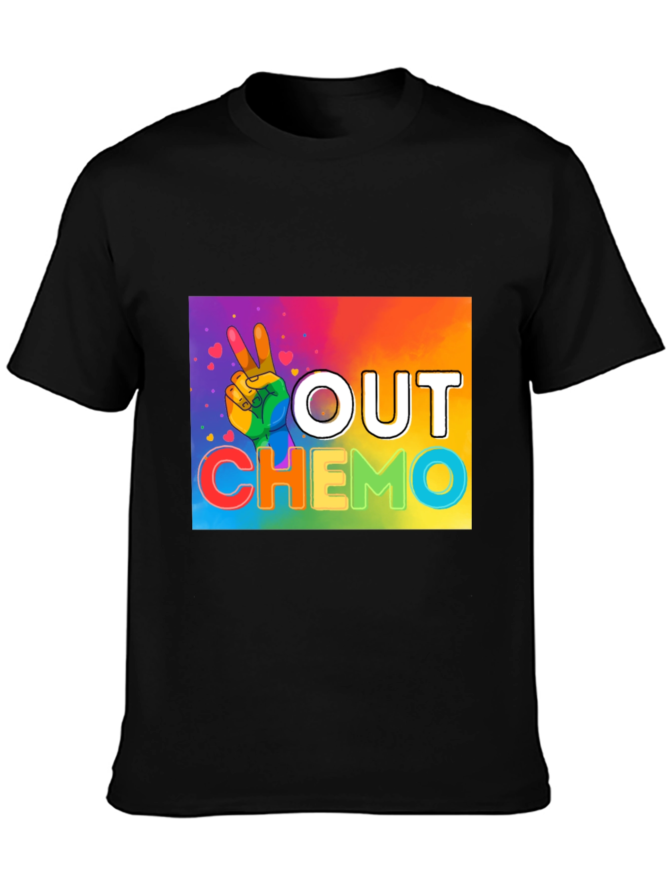 Out Chemo Rainbow Graphic T-Shirt