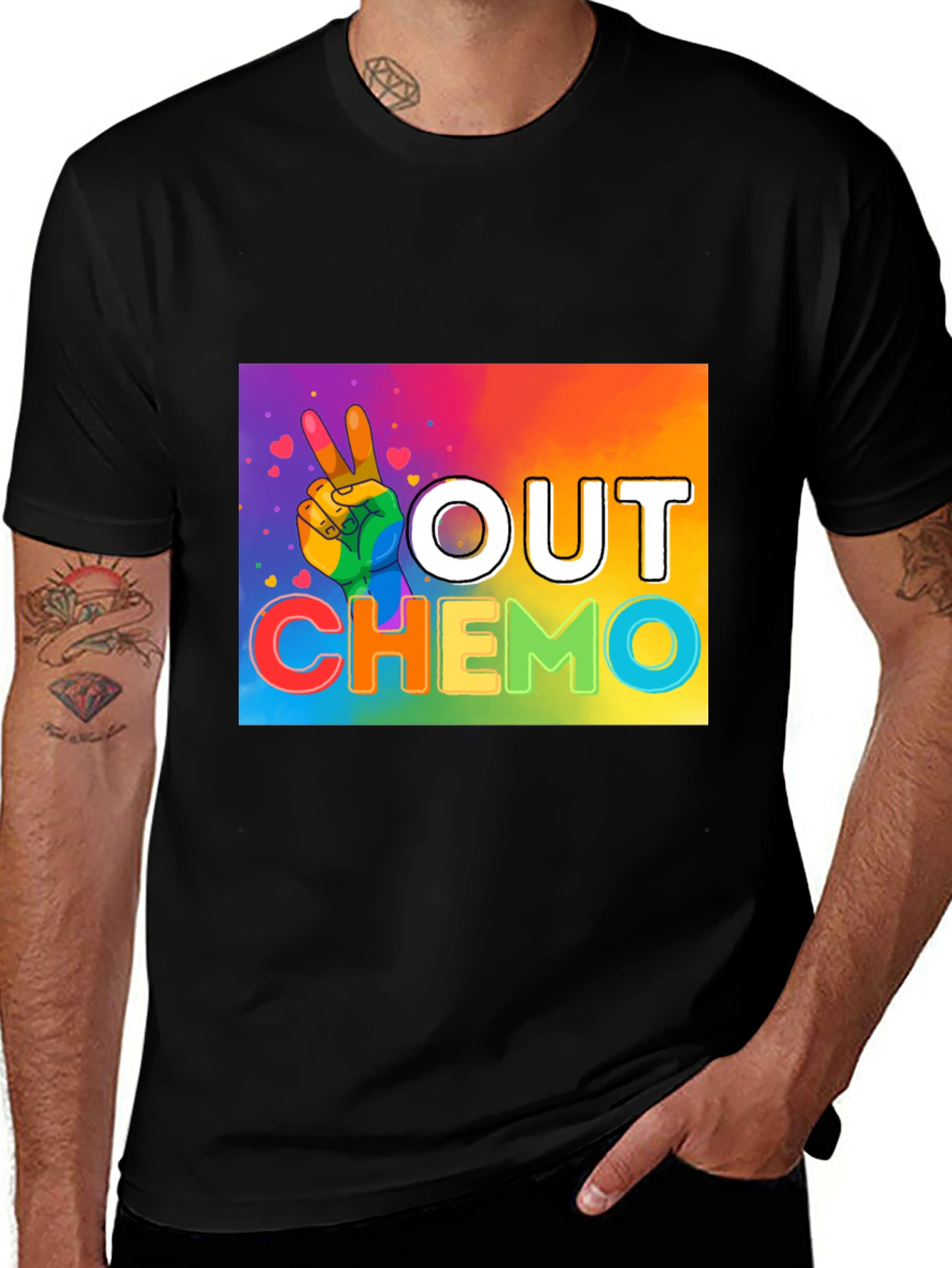 Out Chemo Rainbow Graphic T-Shirt