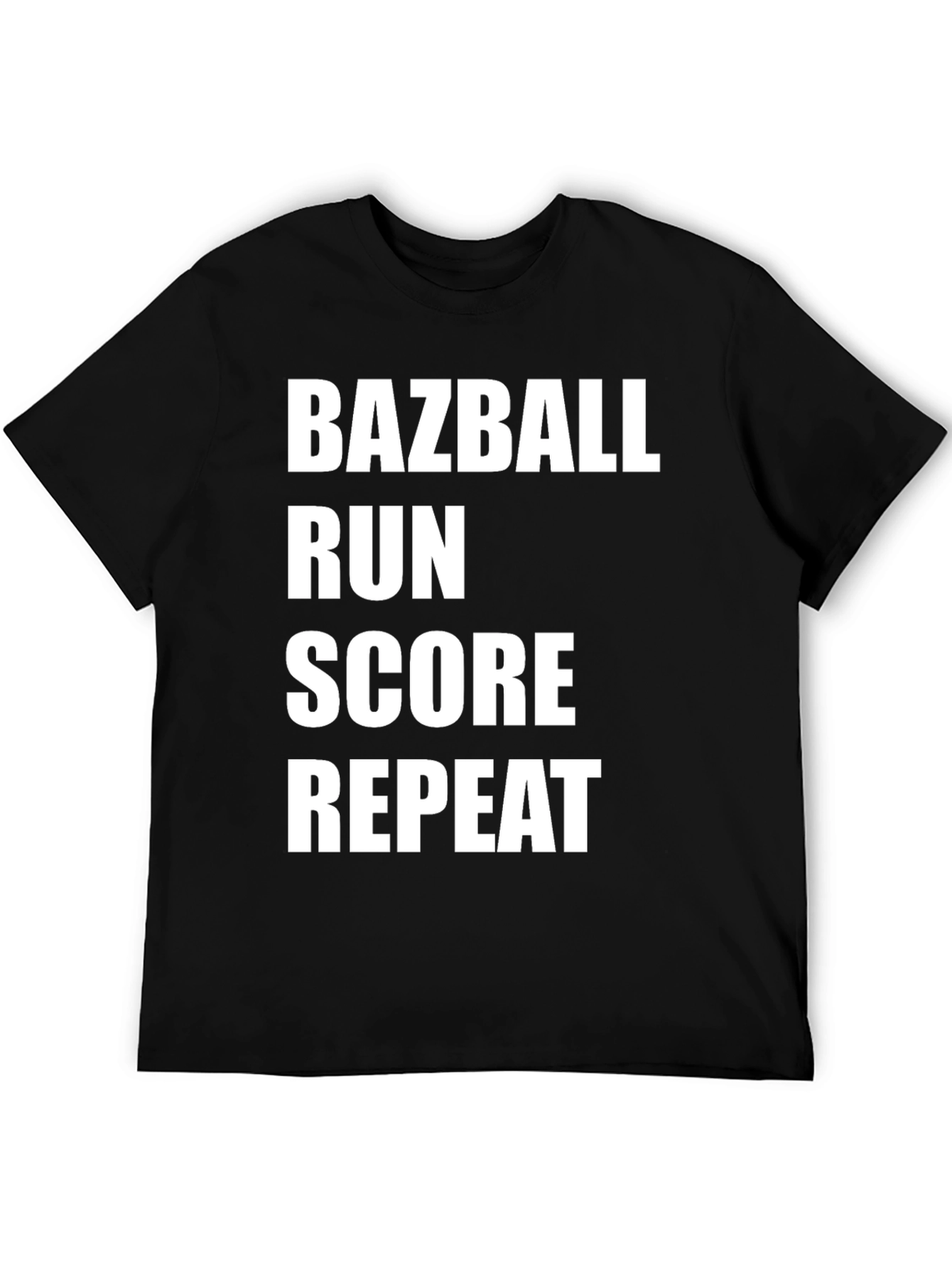 Bazball Run Score Repeat Black T-Shirt