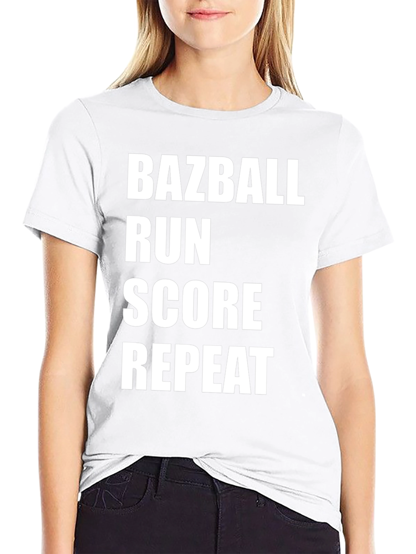 Bazball Run Score Repeat Black T-Shirt