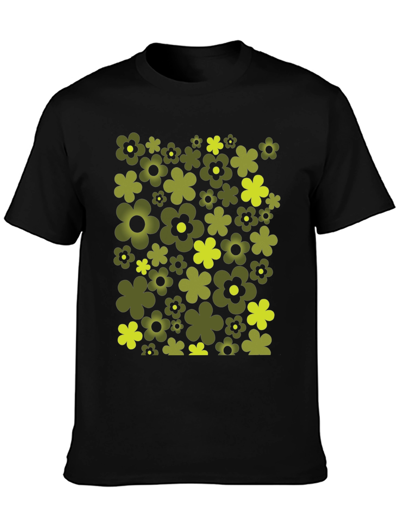 Retro Flower Power Tee - Black