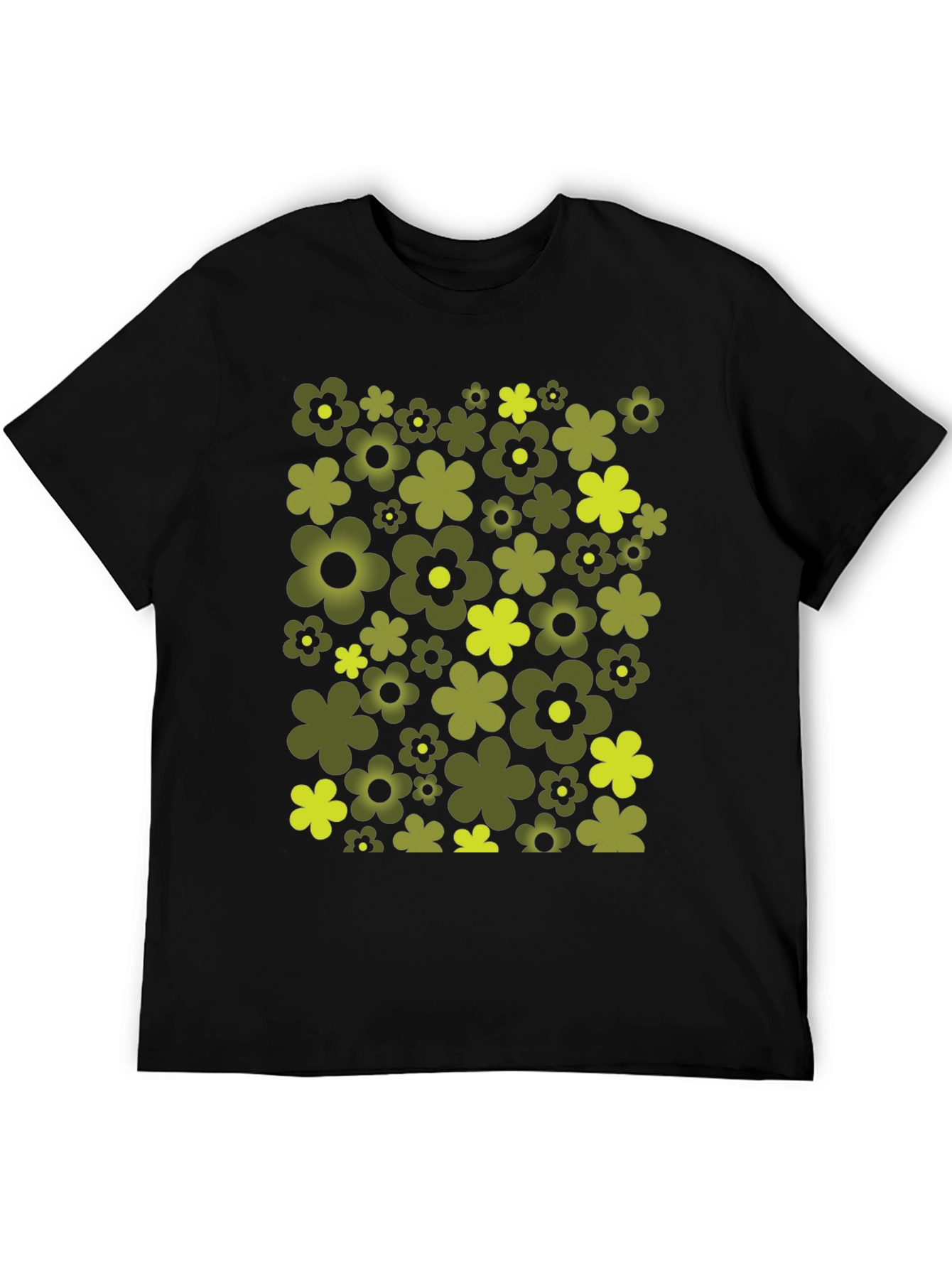 Retro Flower Power Tee - Black