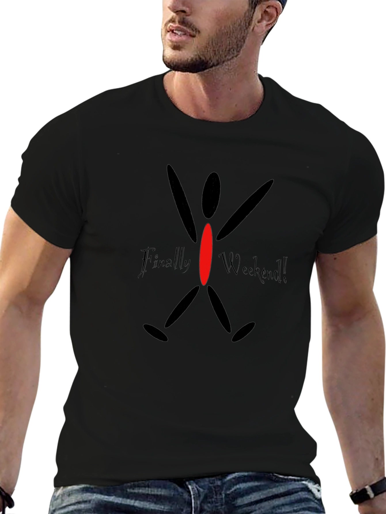 Finally Weekend Black Graphic Tee