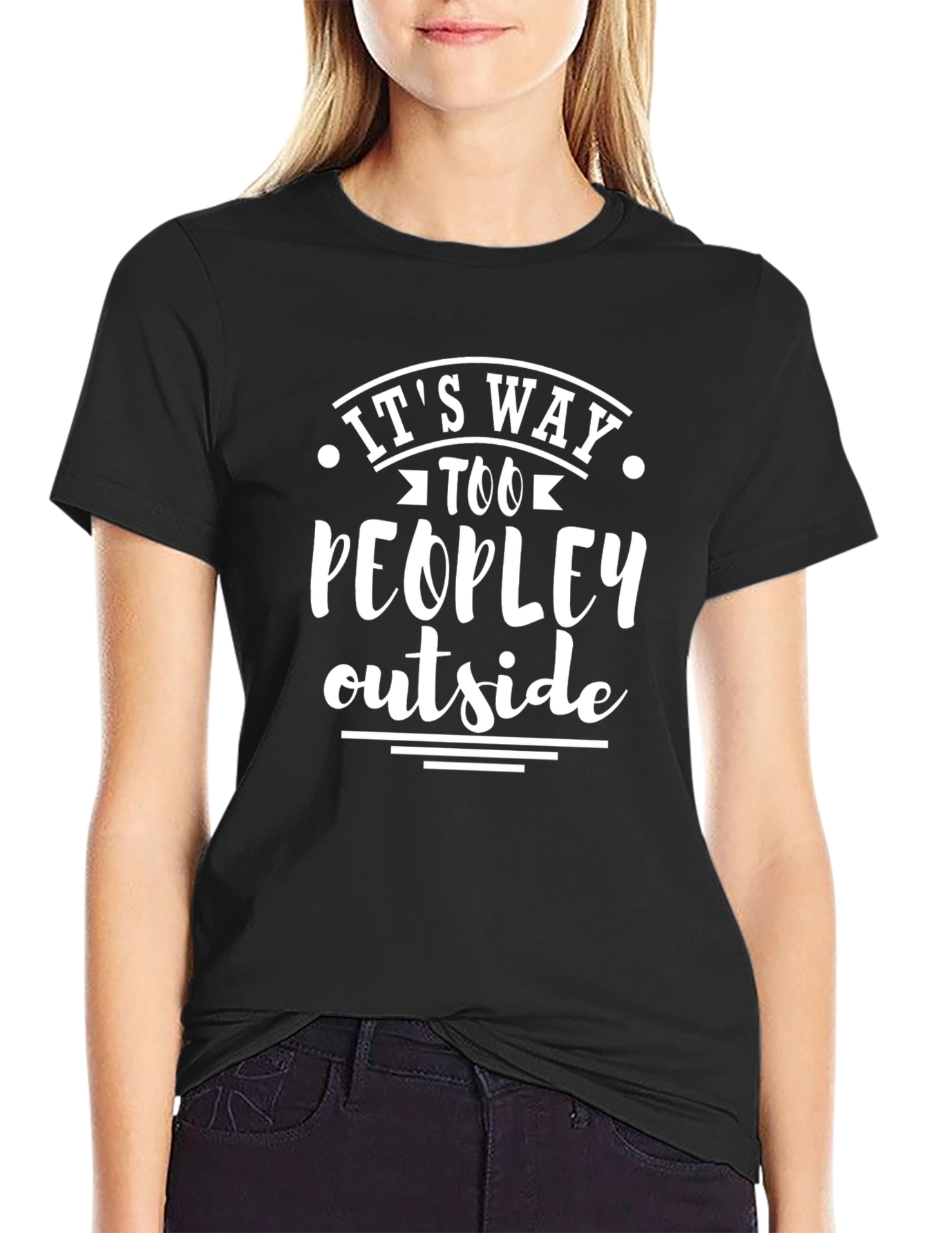 Funny Too Peopley Black T-Shirt