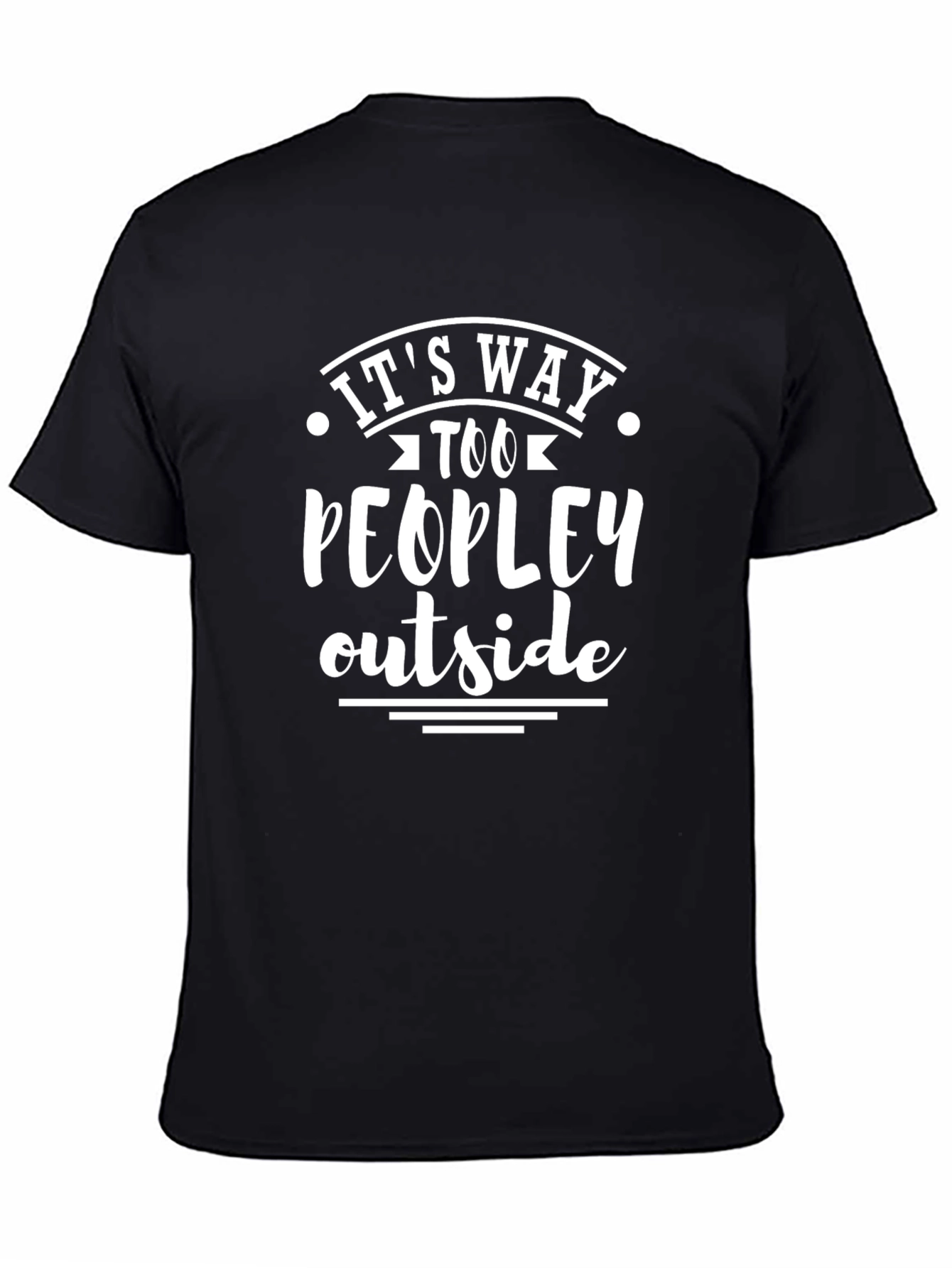 Funny Too Peopley Black T-Shirt