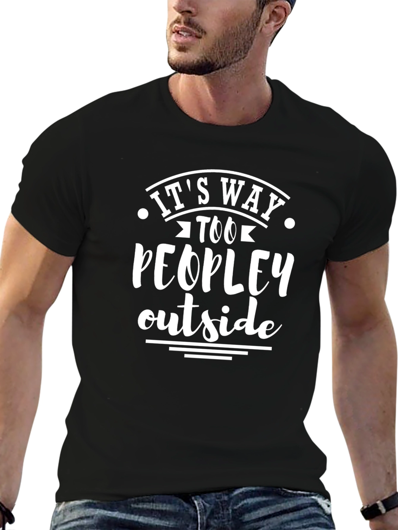 Funny Too Peopley Black T-Shirt