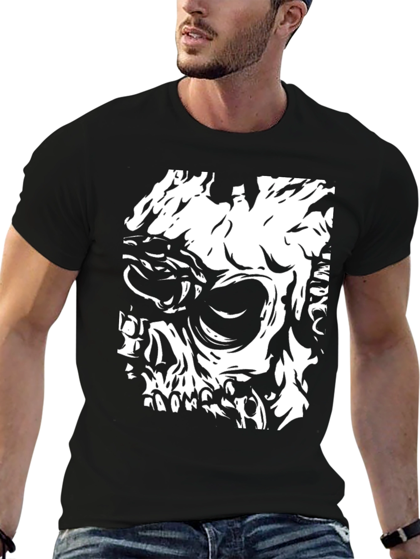 Skull Graphic Black T-Shirt for Men