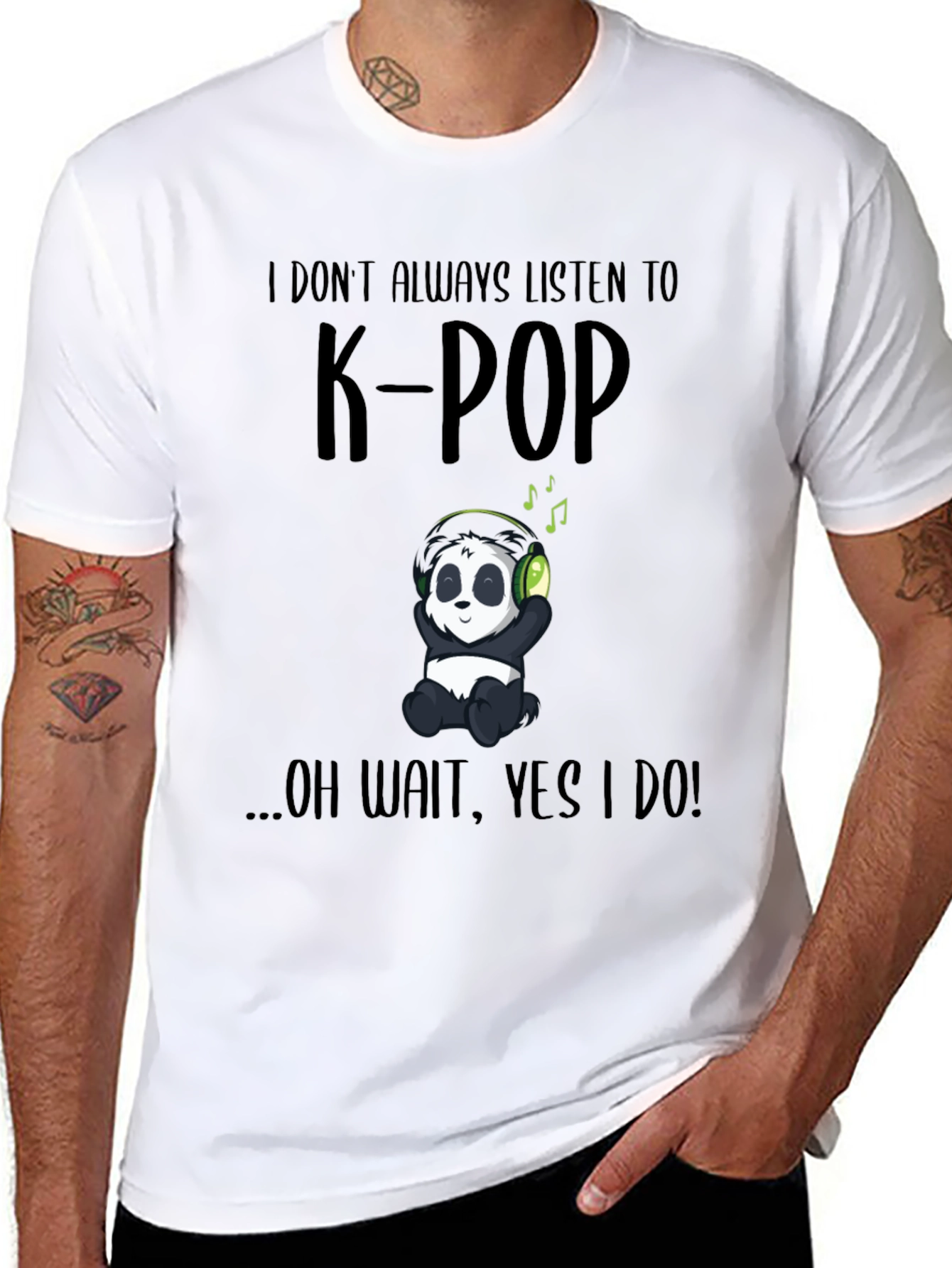 K-Pop Panda T-Shirt - Music Lover Tee