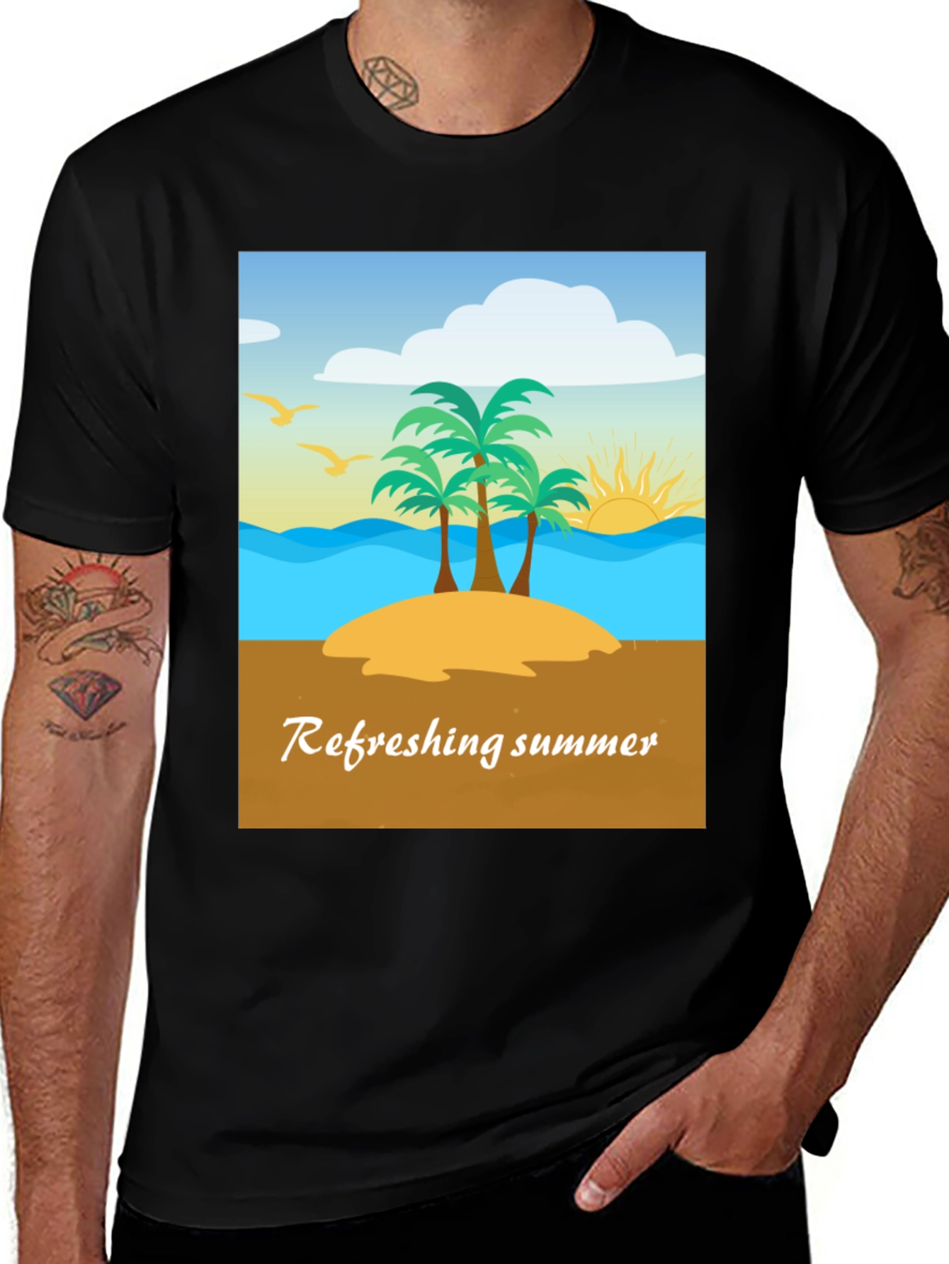Refreshing Summer Beach Graphic Tee