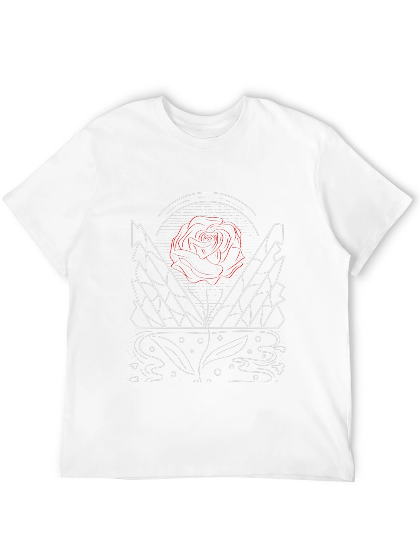 Abstract Rose Graphic Black T-Shirt