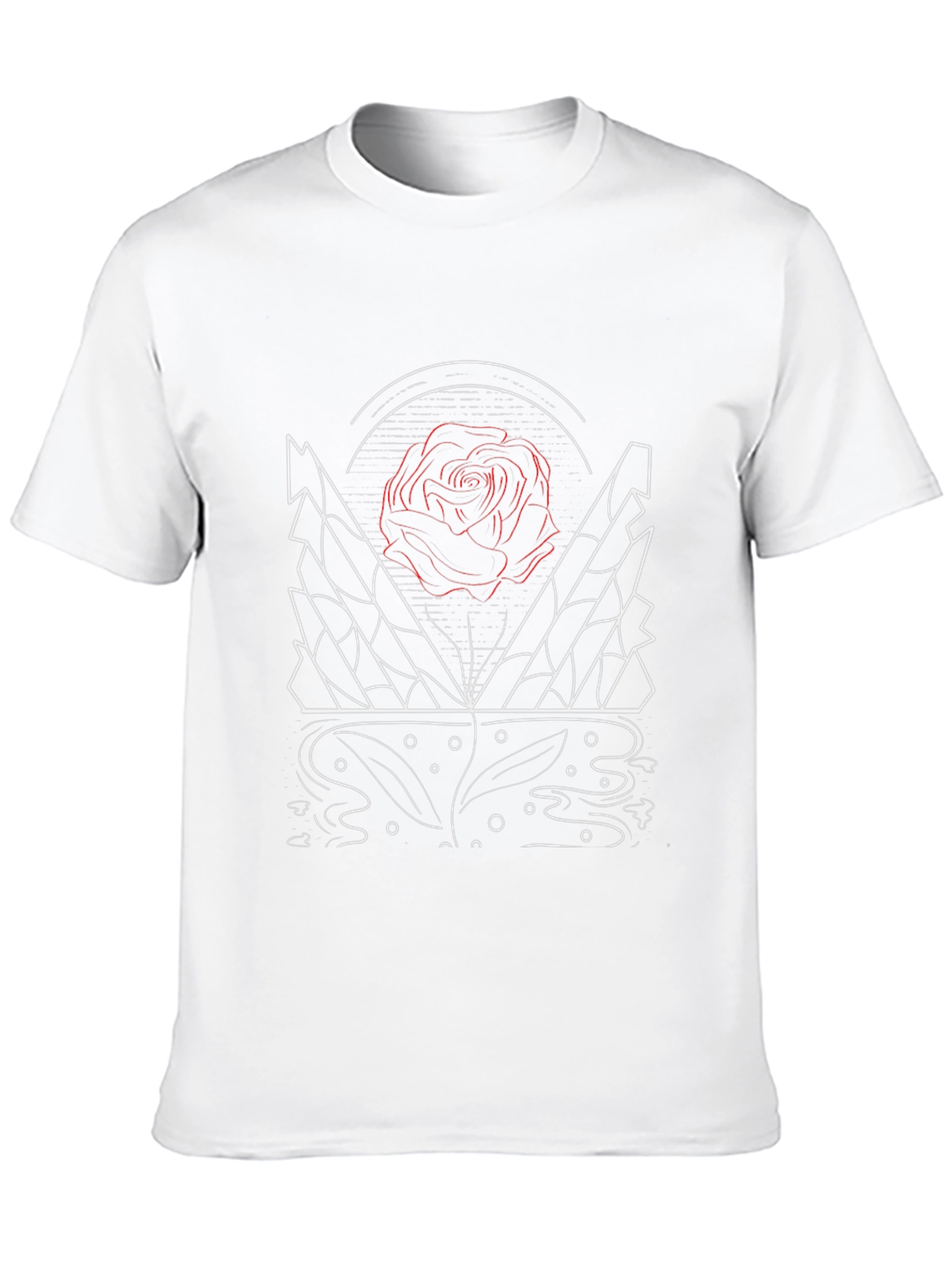 Abstract Rose Graphic Black T-Shirt