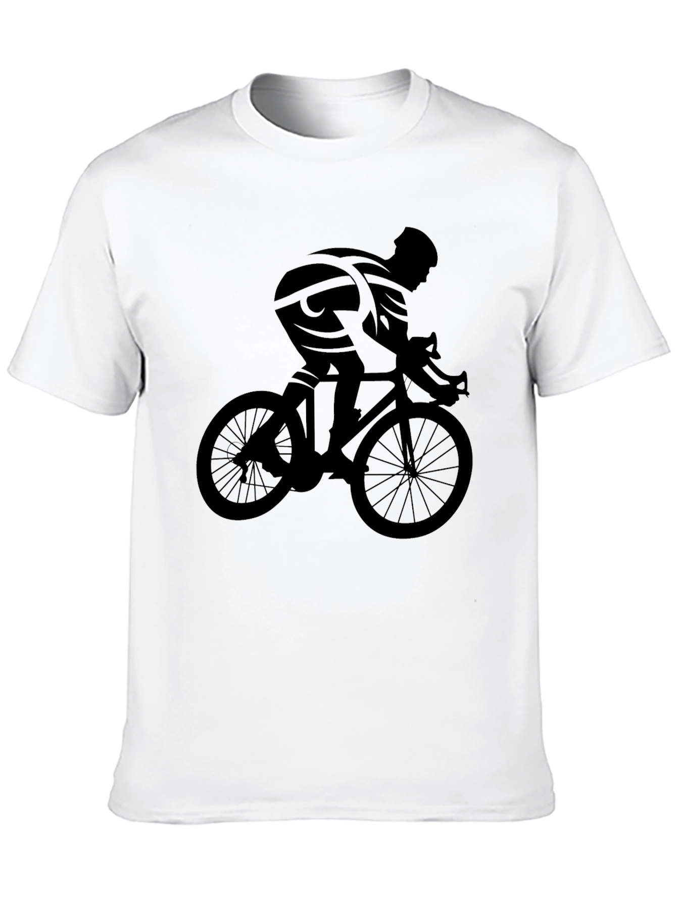 Cyclist Silhouette Graphic Tee - Classic Black
