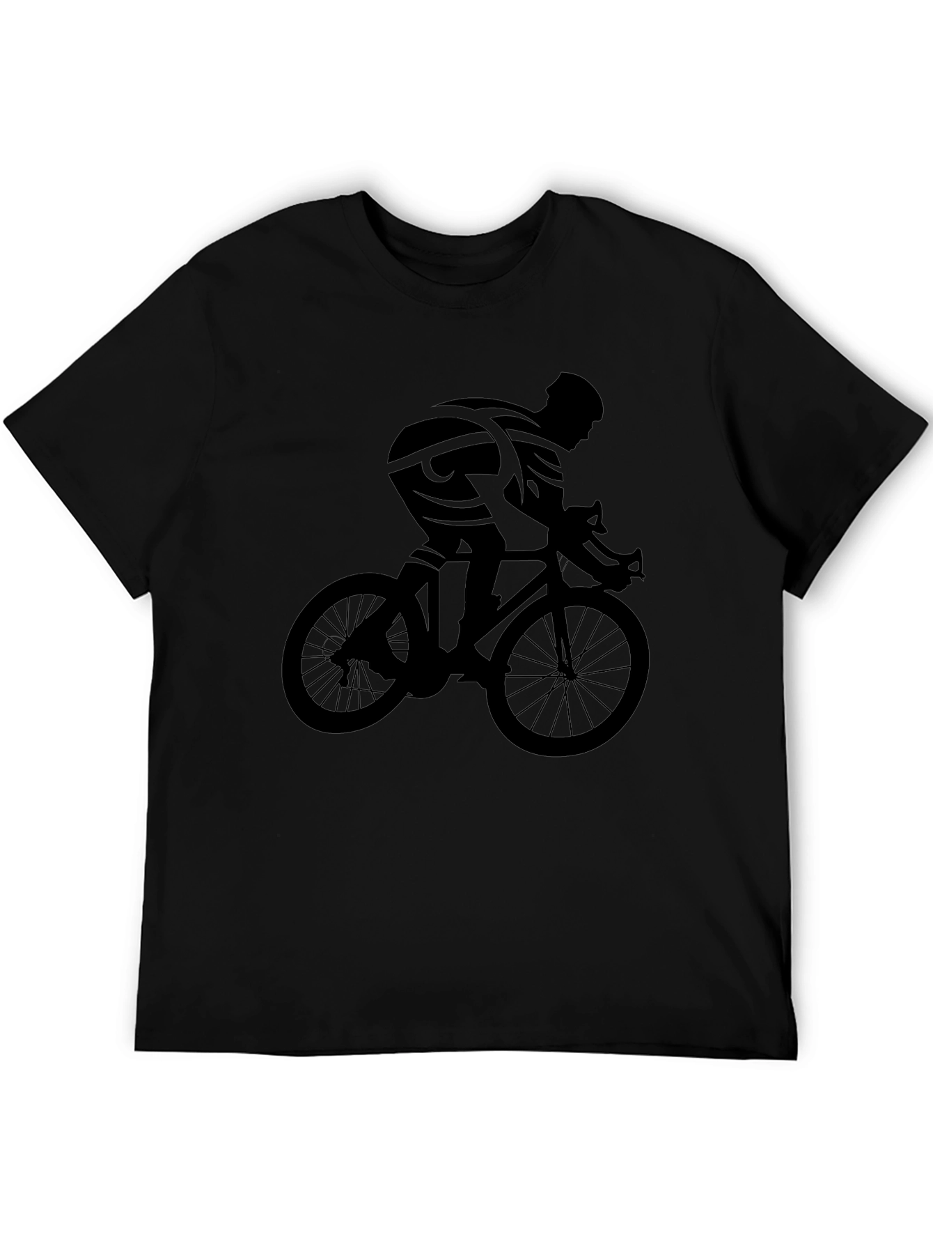 Cyclist Silhouette Graphic Tee - Classic Black